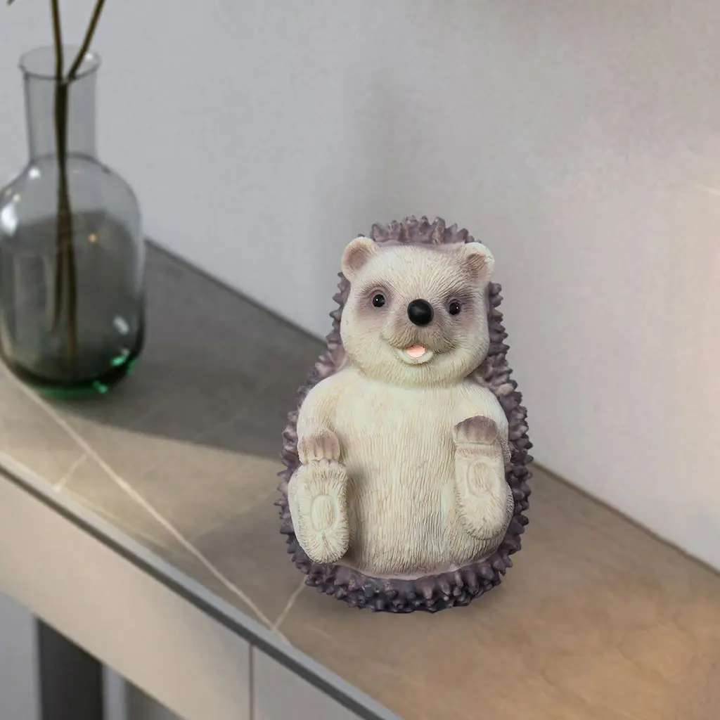 Hedgehog Figurine Model Animal Statue for Yard Garden Patio Ornaments Home Decor