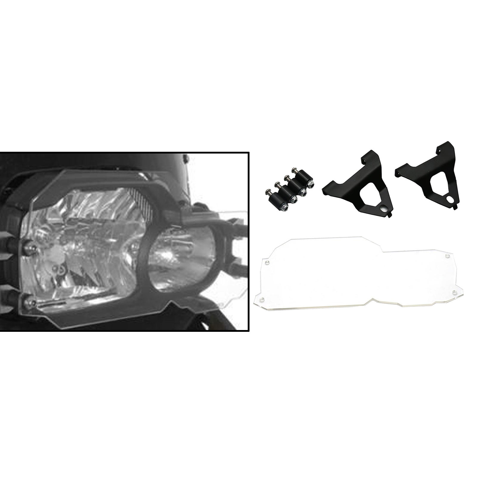 Clear Motorcycle Accessory Acrylic Headlight Protector Guard, Head Light Cover Protection Grill, for BMW F650GS F700GS F800GS