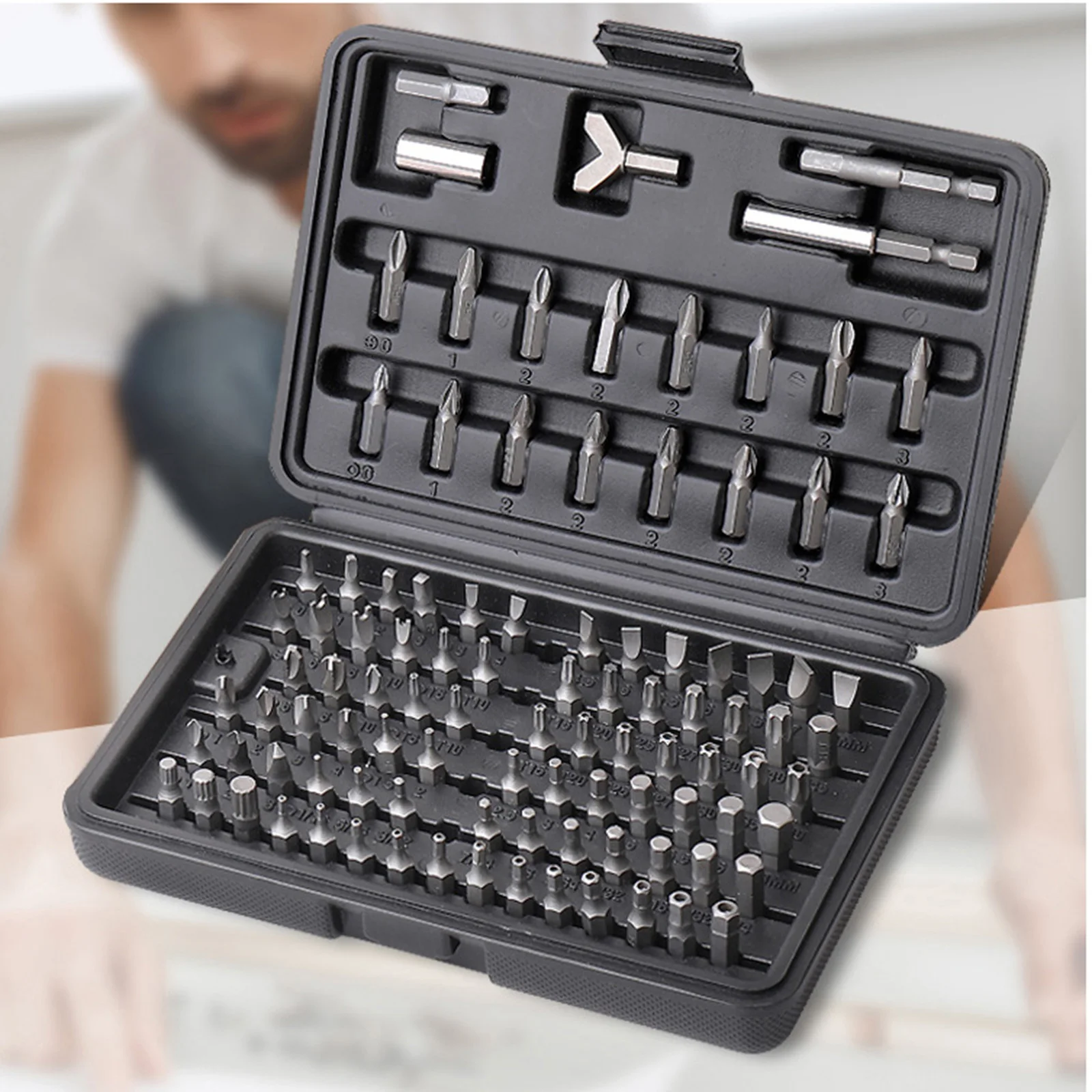 Magnetic Screwdriver Bit Set 1/4 Chrome Vanadium  Screw Tools Box