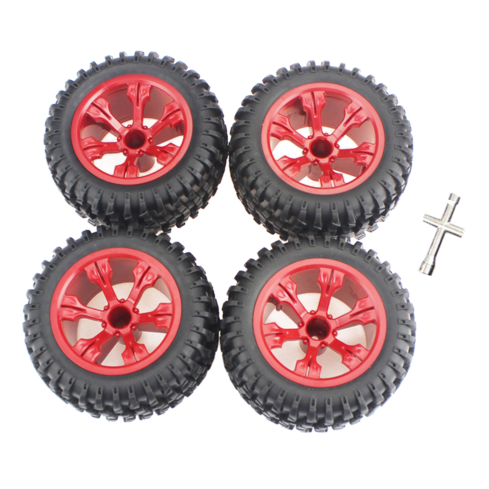 4 Pcs. 110 Mm Diameter Plastic Tires for Wltoys 12428, 144001, 124018,