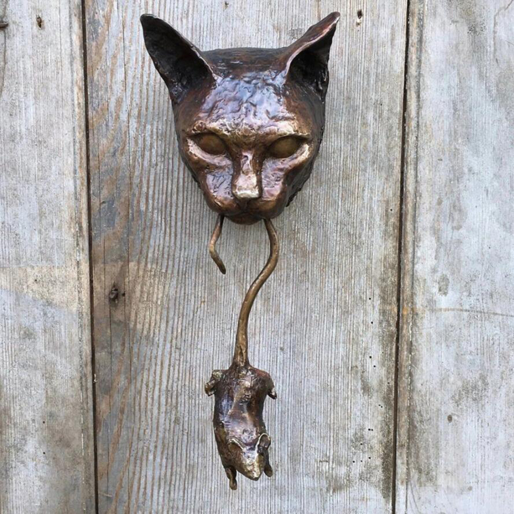 Cat Wall Hanging Statue Entry Door Home Sculpture Indoor Outdoor Decor