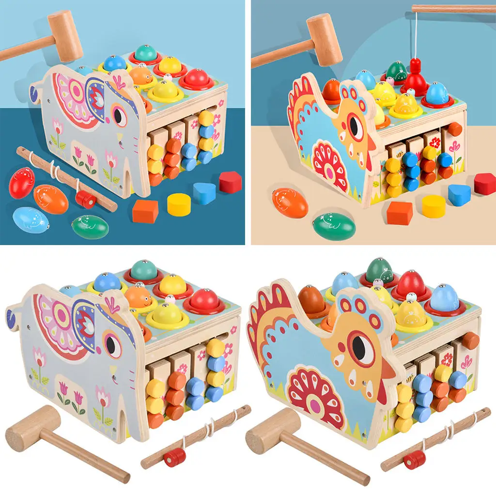 Educational Hammering and Pounding Toys with Xylophone Magnet Fishing Game Educational Toys for Christmas Present Kids Children