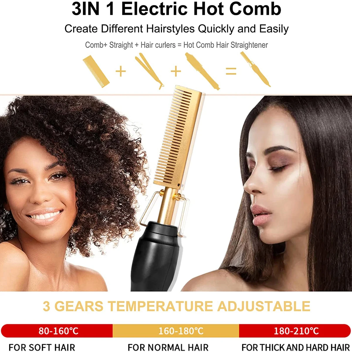 Hot Heating Comb Hair Straightener Flat Irons Straightening Brush Hair  Straight Styler Corrugation Curling Iron Hair Curler Comb - Hair  Straightener - AliExpress