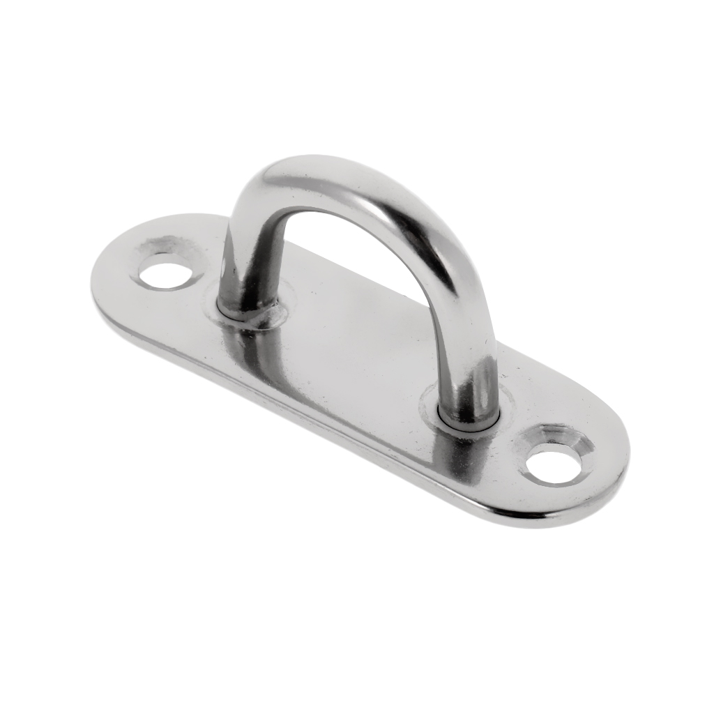 High Strength 304 Stainless Steel 5mm / 6mm / 8mm Oblong Pad Eye Plate Marine Boat Sailing Rigging Sail Kayak Yacht Sunshades