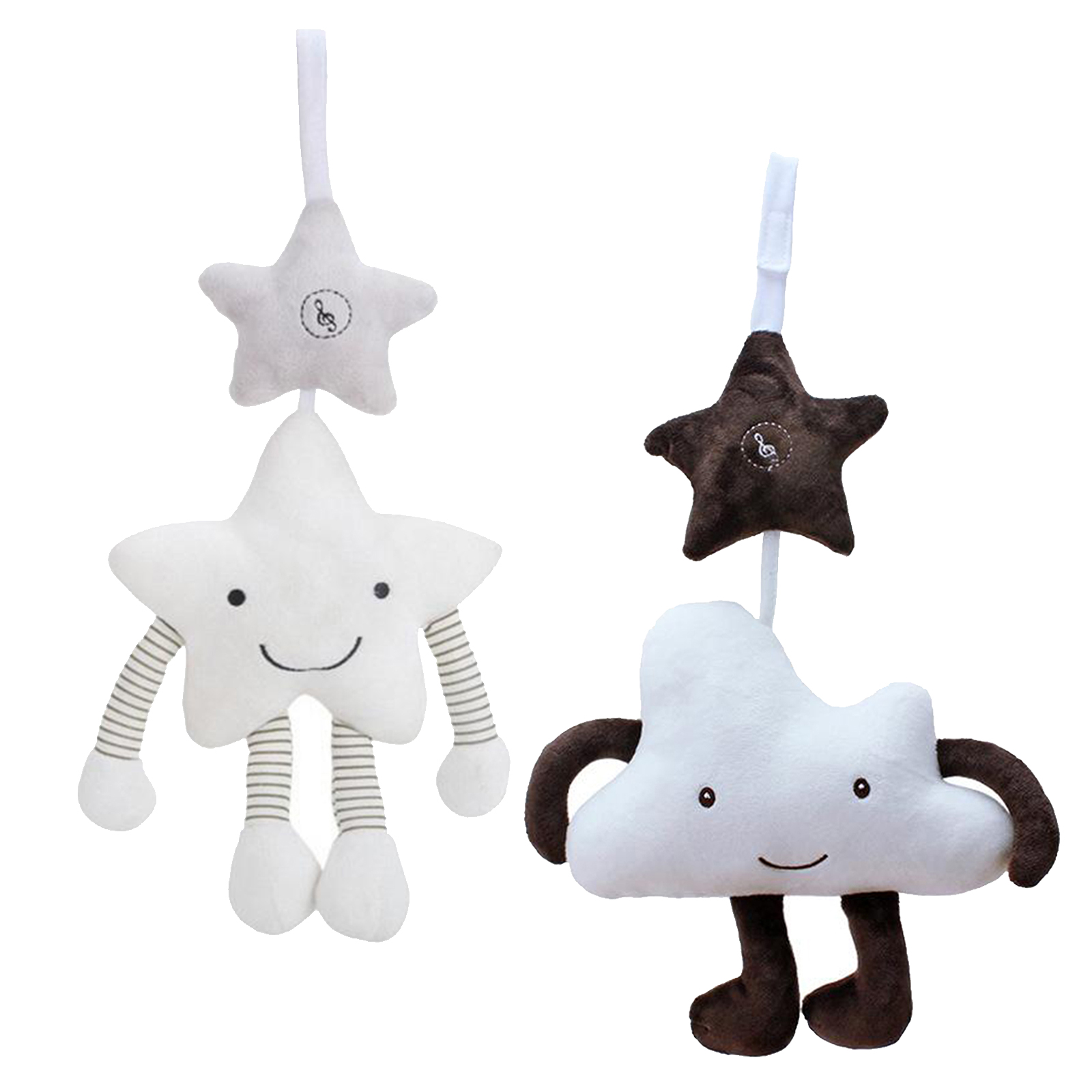 Baby Hanging Rattles Toys Soft Car Seat Stroller Plush Cartoon Toy Gifts