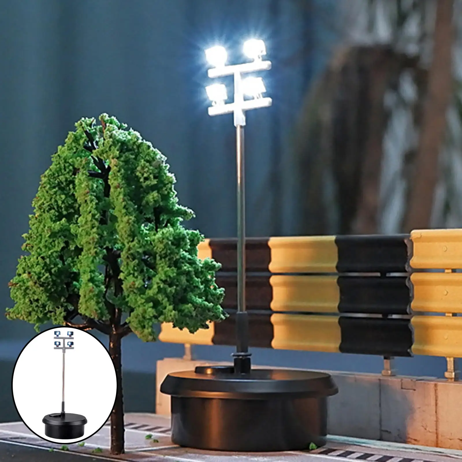 Miniature Model Railway Train Lamp Mini Garden Lamp Post Street Lights for Micro Building Layout Model Train Decoration