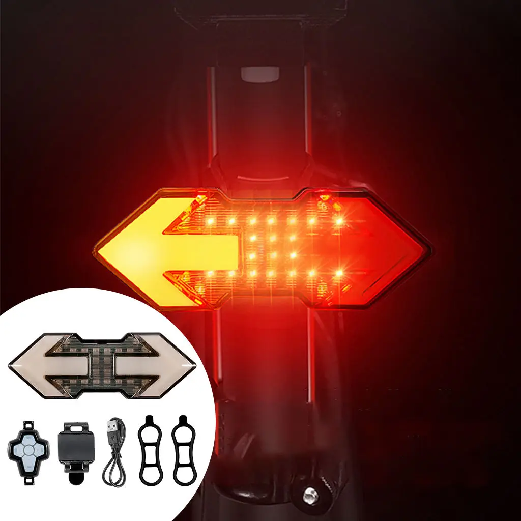 Bike Turn Signals Light,Intelligent Wireless Bike Turn Signal Lights Front and Rear LED Direction Indicator Bicycle Accessory