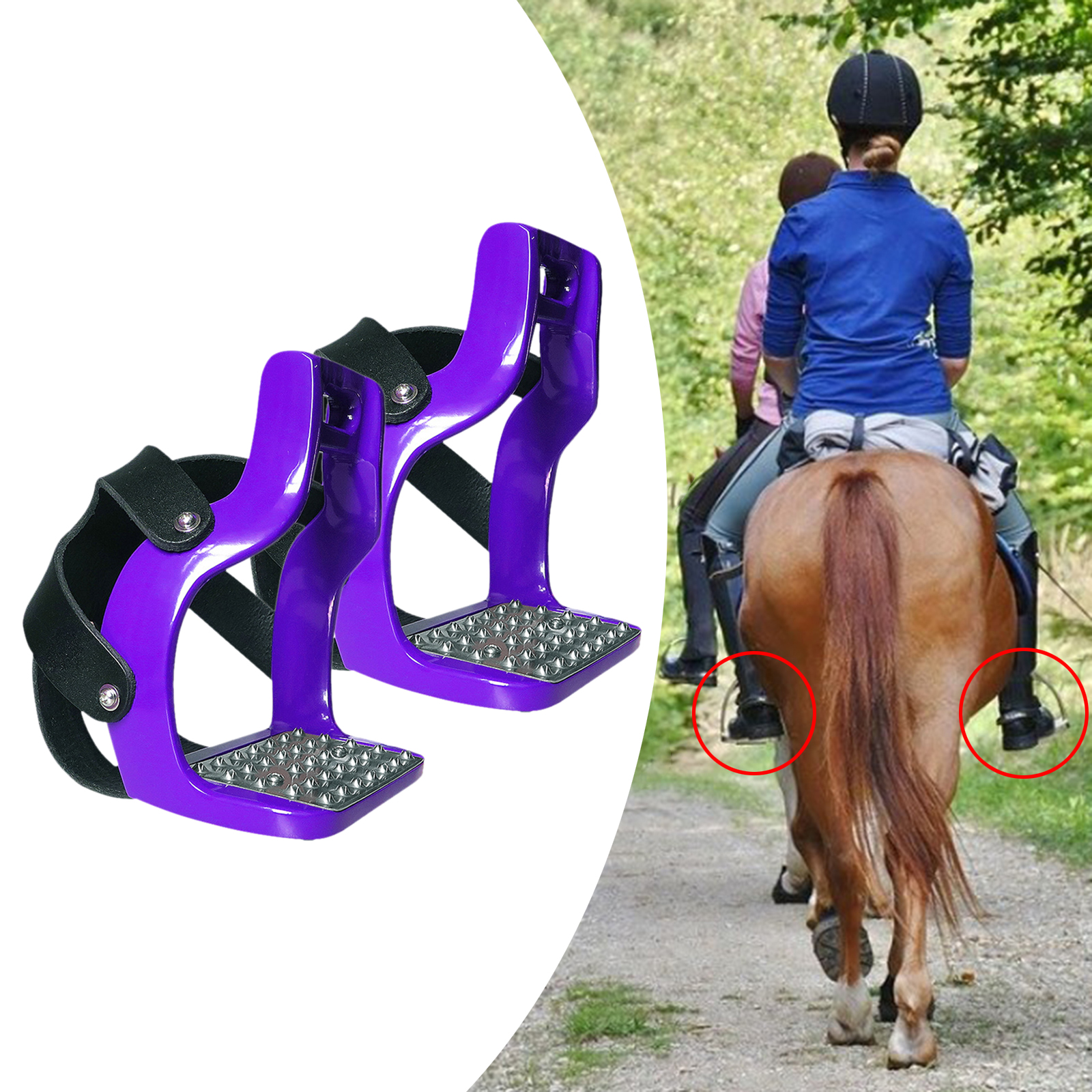 Horse Riding Rainbow 5 Colors Safety Stirrups Flexible Die-Cast Aluminum Riding Tack Saddle with Net Cover Pedal
