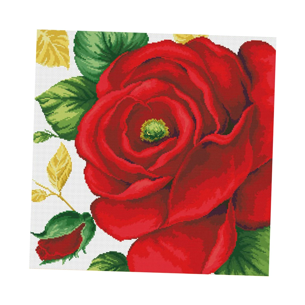 Red Roses Counted Cross Stitch Kits,Cross-Stitch Printed Fabric DIY DMC