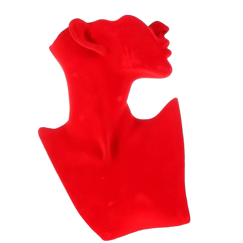 Resin/Velvet Female Mannequin Head Bust Stand Model Shop Jewelry Necklace