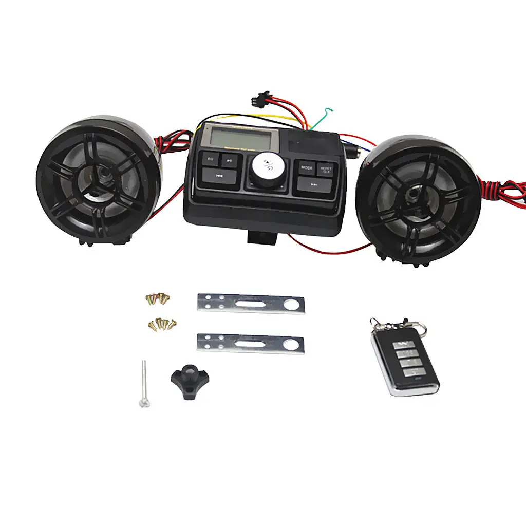 LCD Bluetooth Hands-free Motorcycle Audio Kit Support MP3 Music from USB or SD/TF card
