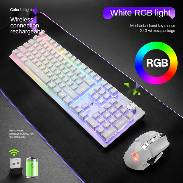 MAMBASNAKE K620 Wireless Gaming Keyboard & Mouse Combo,Mechanical Feel