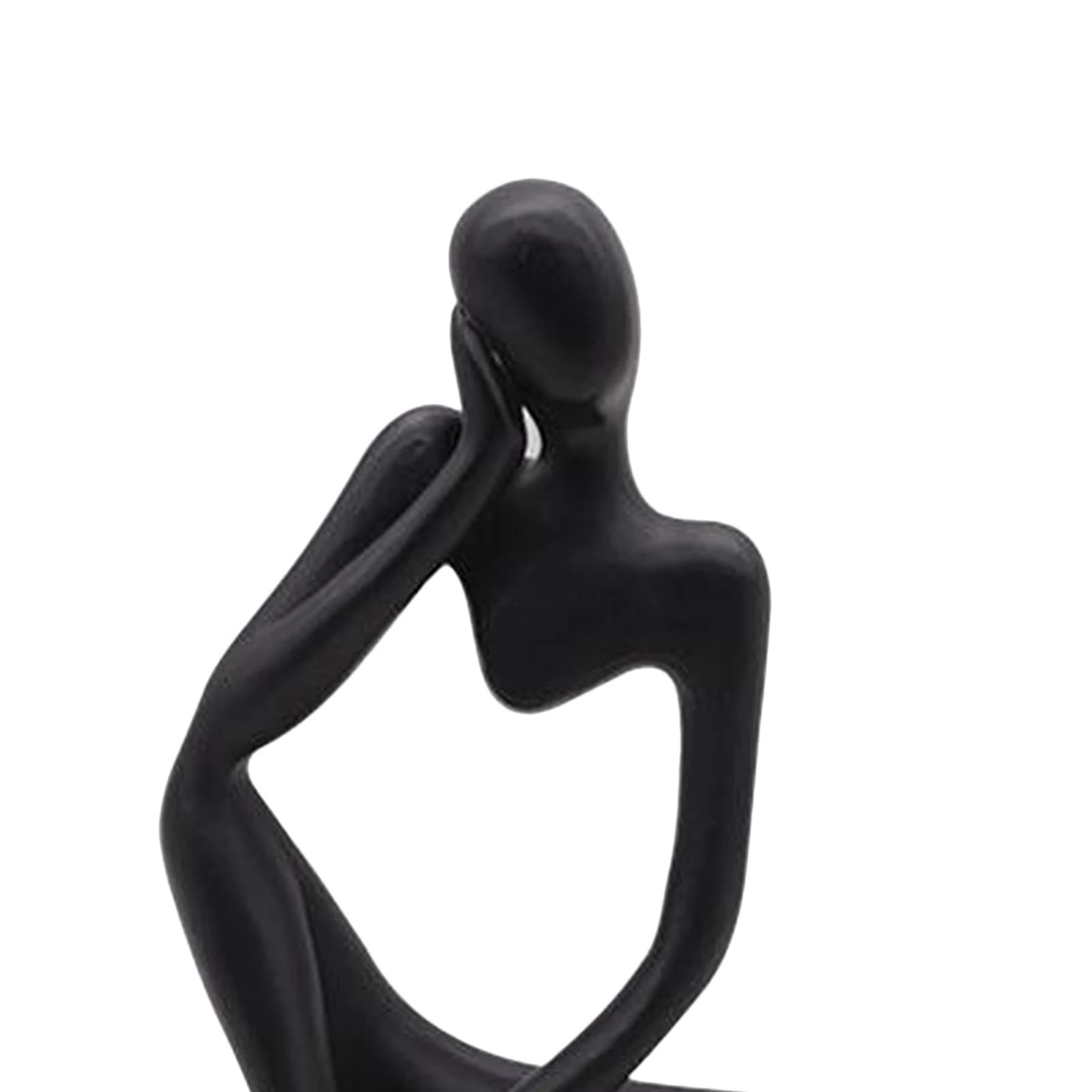 Thinker Sculpture Figure Home Statues Modern Bookshelf Decor