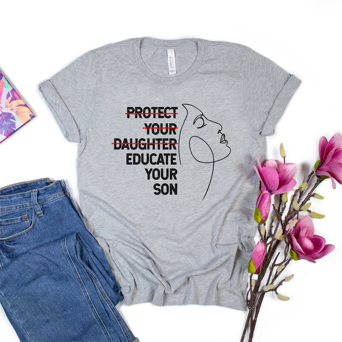 Educate Your Son T-Shirt Feminist Shirt Women Empowerment Tshirt Human Rights T-shirts Ruth Bader Ginsburg Tees Girl Power Tops custom t shirts