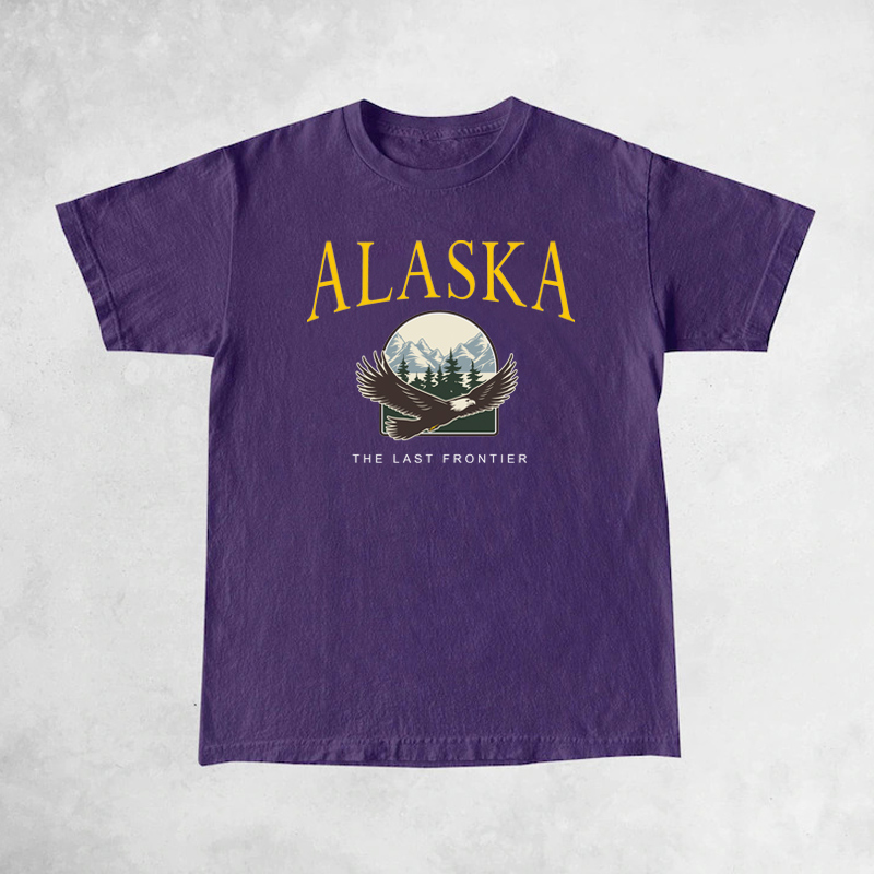 alaska águia natureza viagem camisa de algodão solto pescoço camiseta do vintage moda mulher tshirts feminino bonito estética gráfico topo