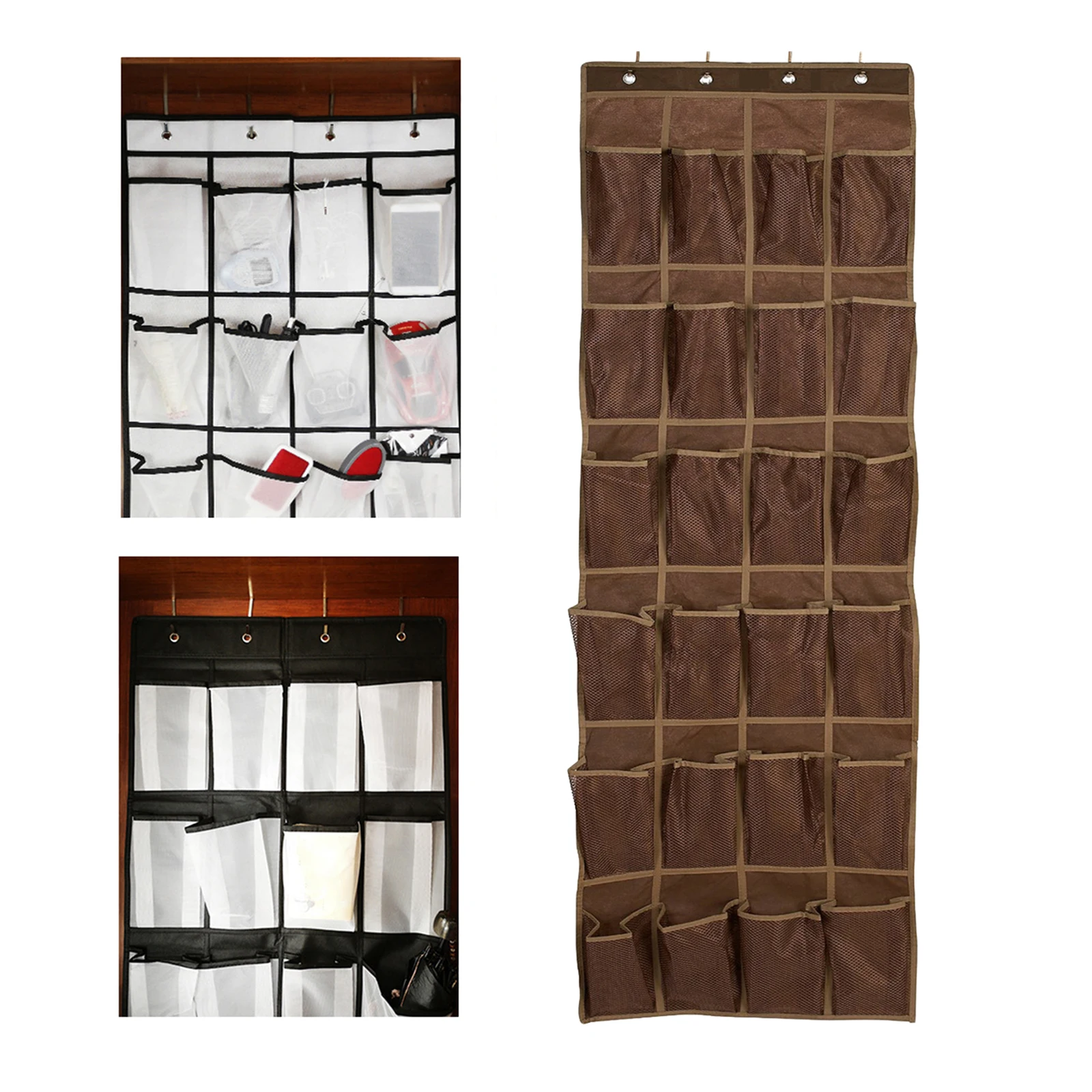 24 Large Mesh Pockets Over The Door Behind Shoe Organizer Rack Hanging Organizers Space Saver Rack Hanging Storage Hanger Bag