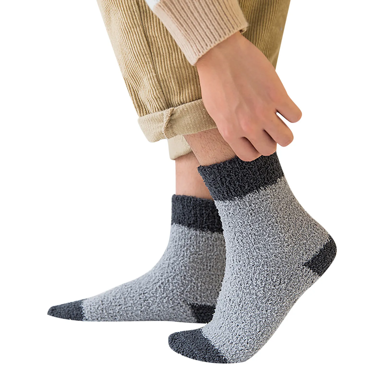 Men Women Extremely Cozy Cashmere Socks Winter Warm Sleep Bed Floor Fluffy Z0 Y4