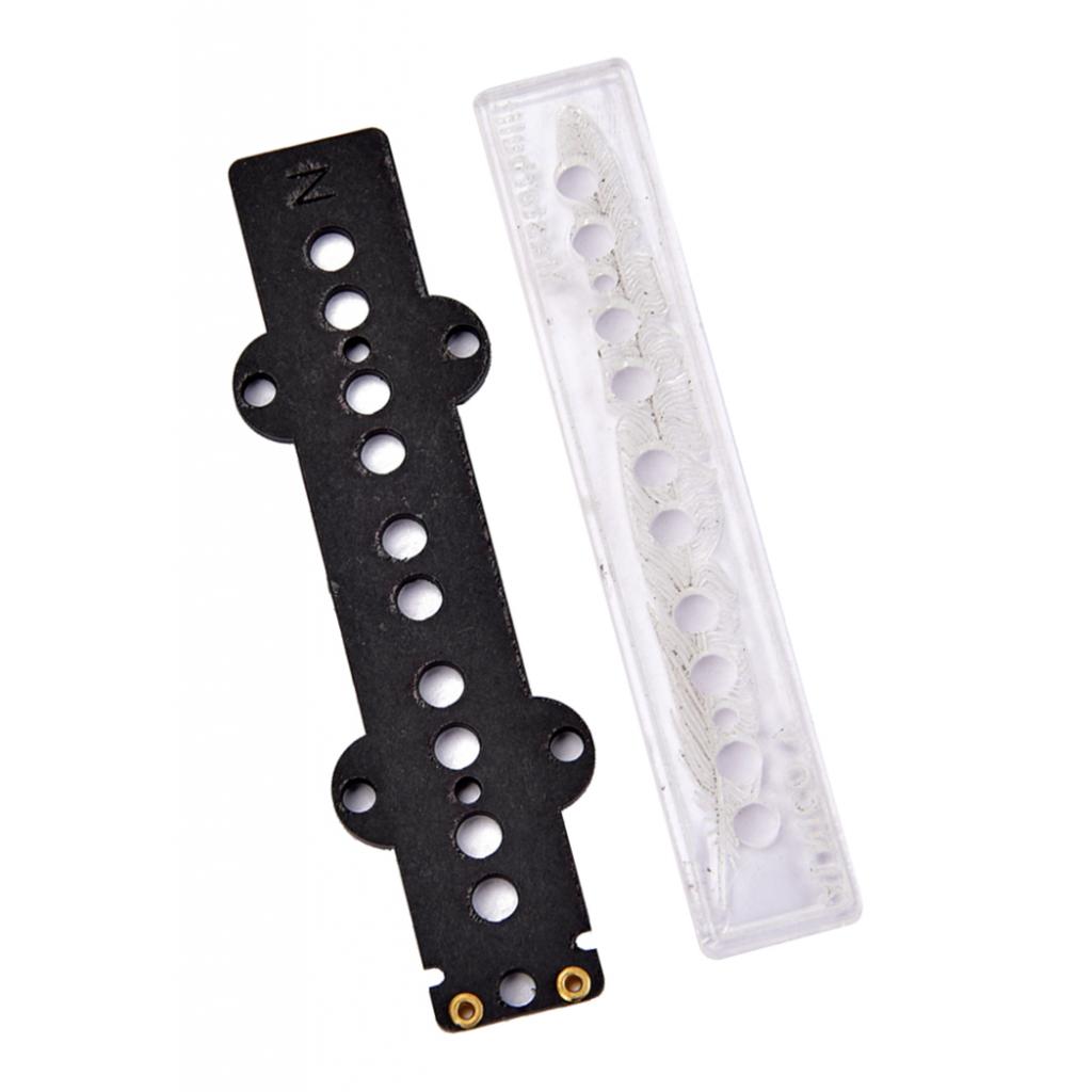 5 String Bass Single Coil Bobbin Flatwork, Black&Clear Set, 4 Inch