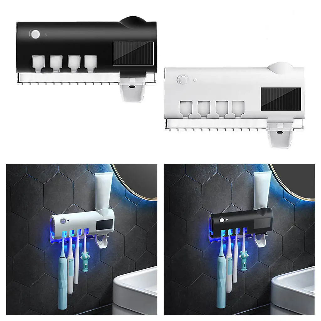 Home UV Toothbrush Sterilizer Toothpaste Dispenser Automatic Squeezers, Infrared Induction Disinfection