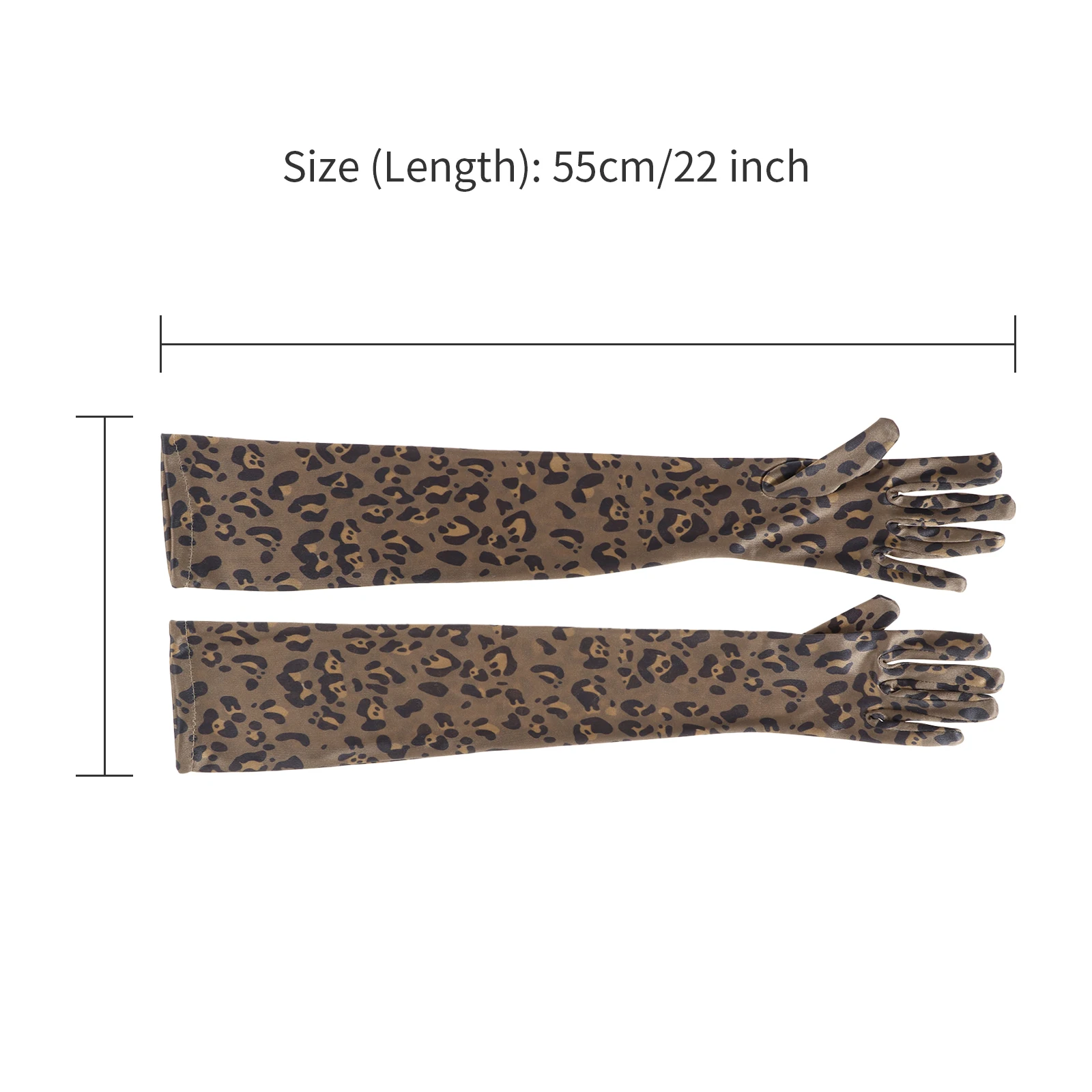 1Pair Elbow Leopard Zebra Print Gloves Fashion Full Finger Satin Gloves Unisex Adult Breathable Gloves for Evening Opera Outdoor