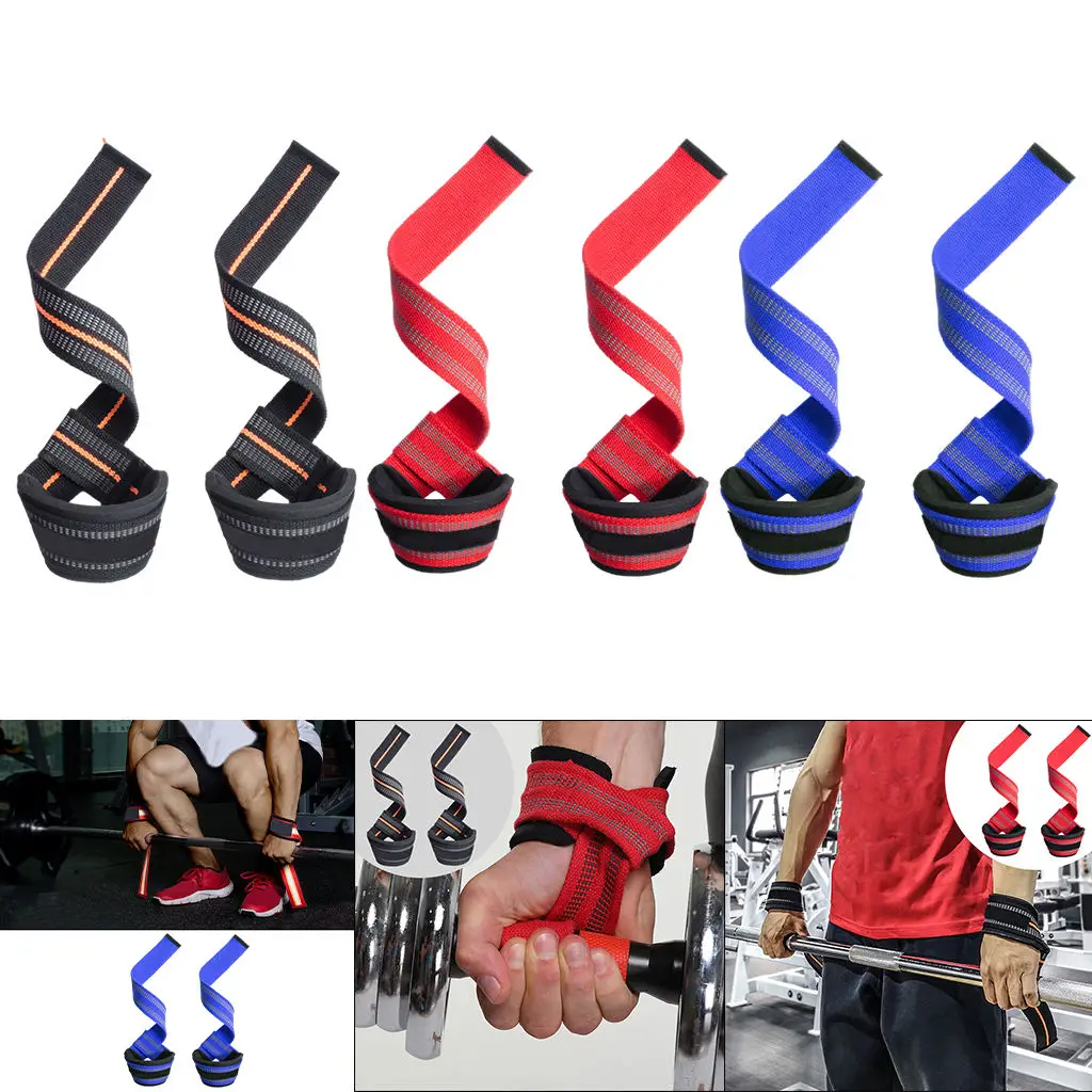 2 Pieces Lifting Straps 23inch Wrist Brace for Strength Training Bodybuilding Deadlift Gym