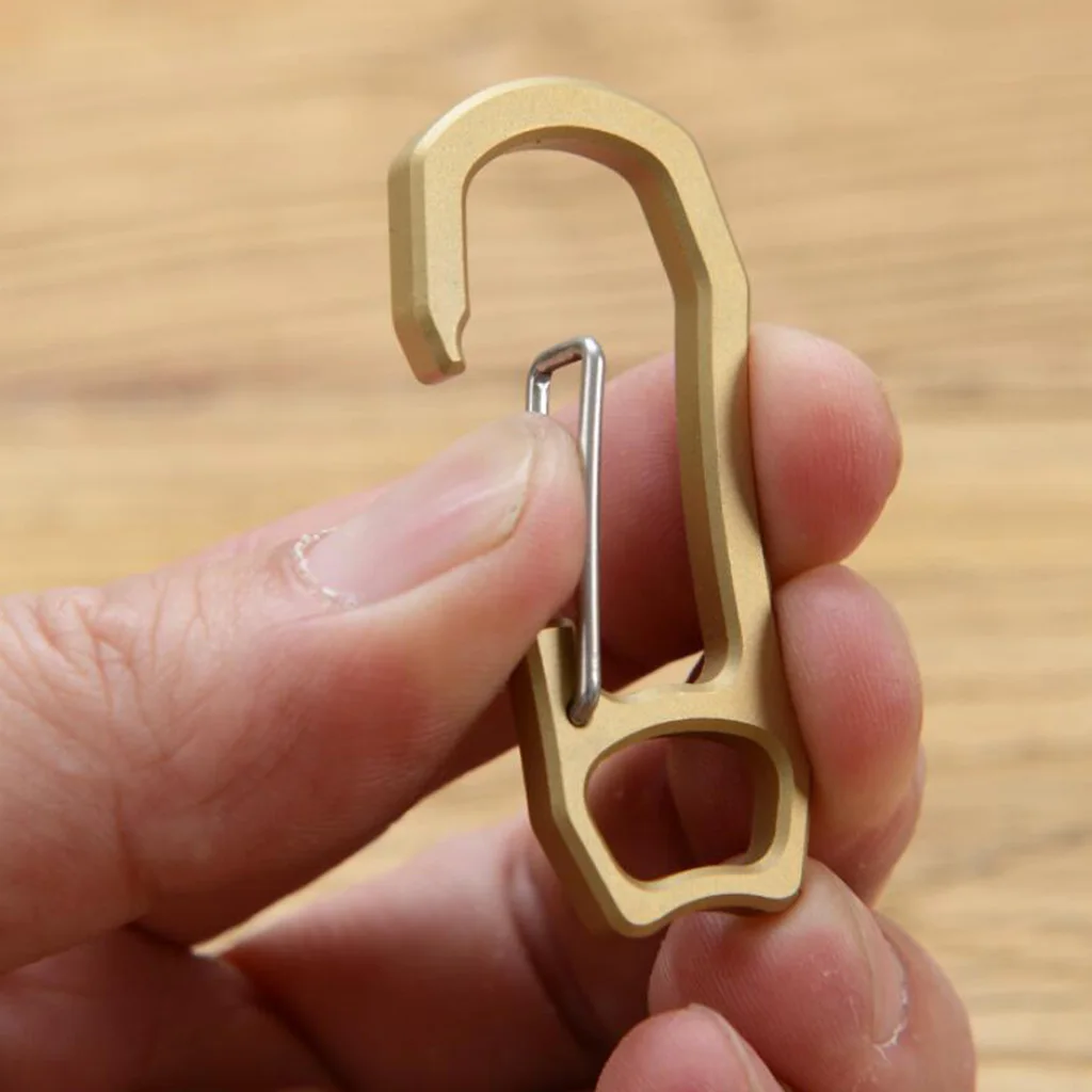 Durable Brass Spring Backpack Clasps Climbing Carabiners Keychain Camping