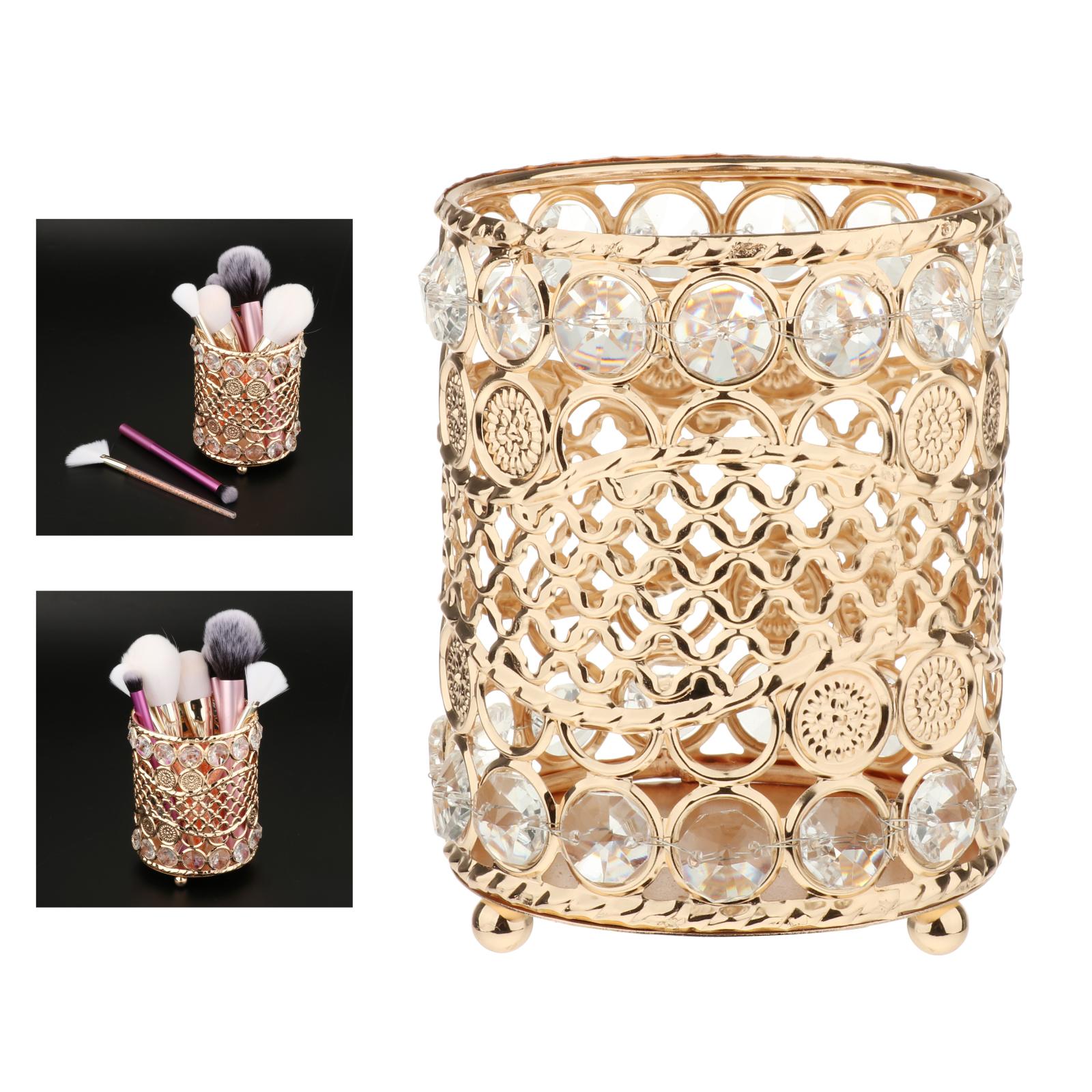 Crystal Makeup Brush Holder Organizer Container Vanity Bathroom Office Decor