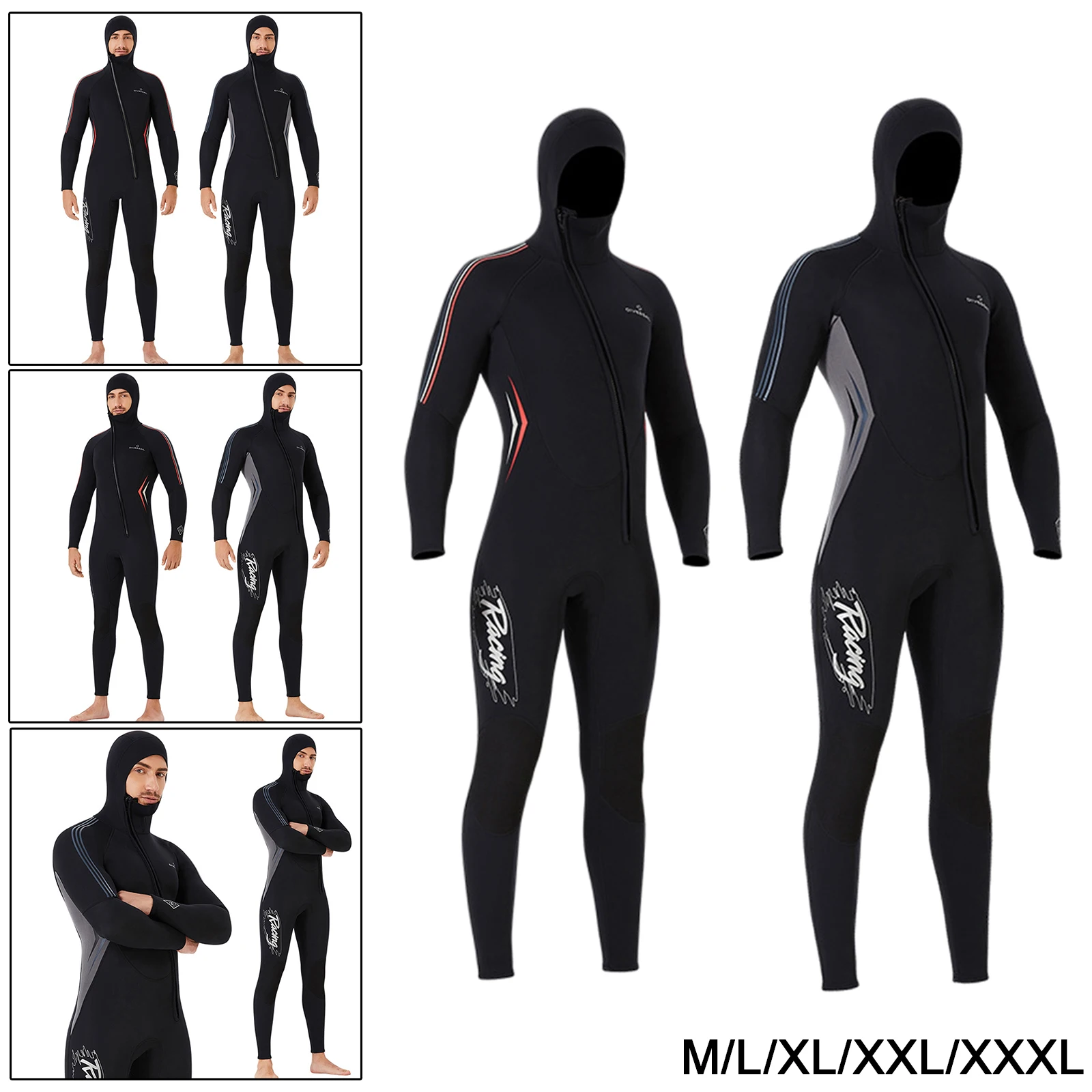 Neoprene Wetsuit Full Body Diving Suit Front Zipper Wetsuit Diving Snorkeling Surfing Deep Dive Wet Suit for Under Water Sports