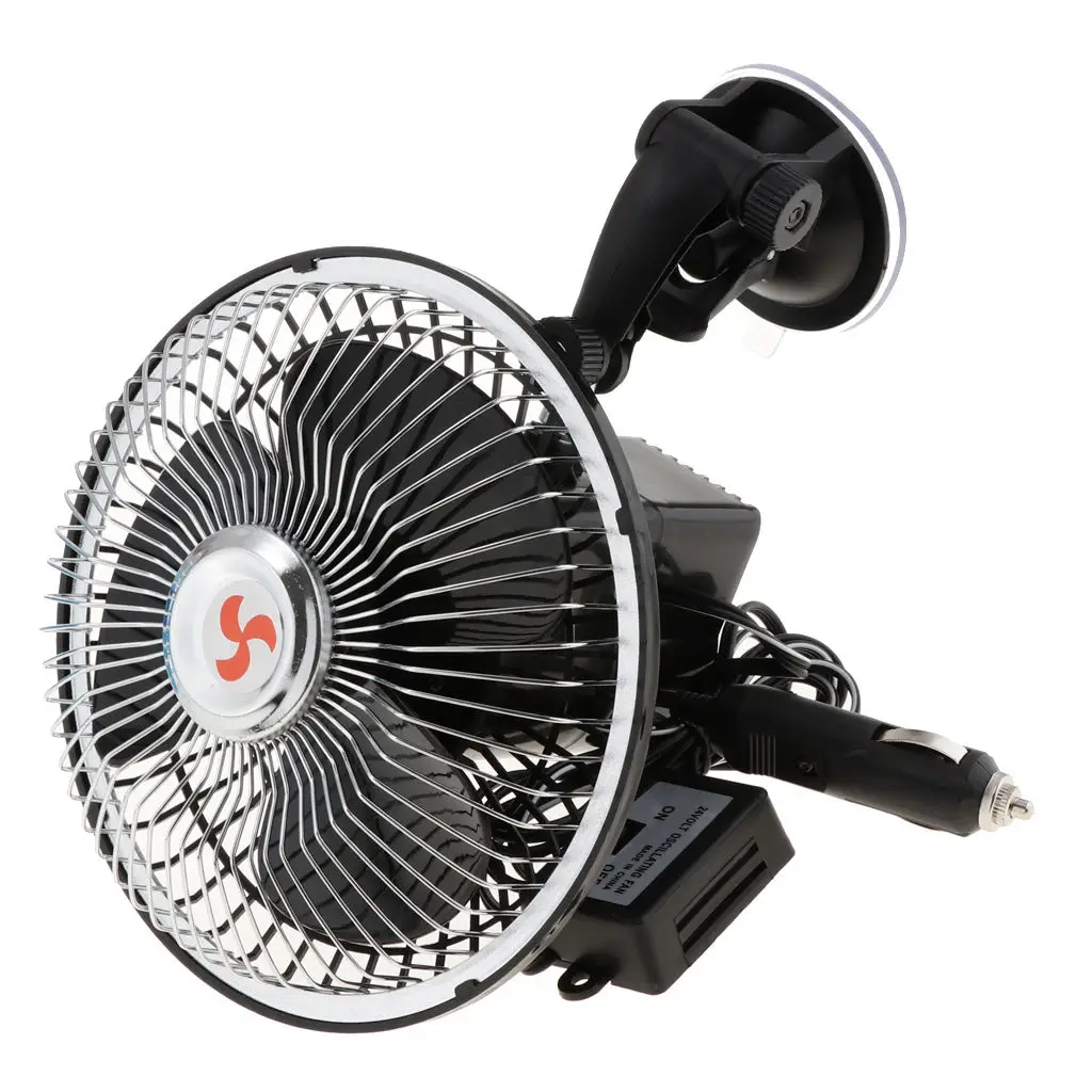 6`` 24V Car Vehicle Truck Windshield Electric Fan Cooling System Suction Cup -360 Adjustable