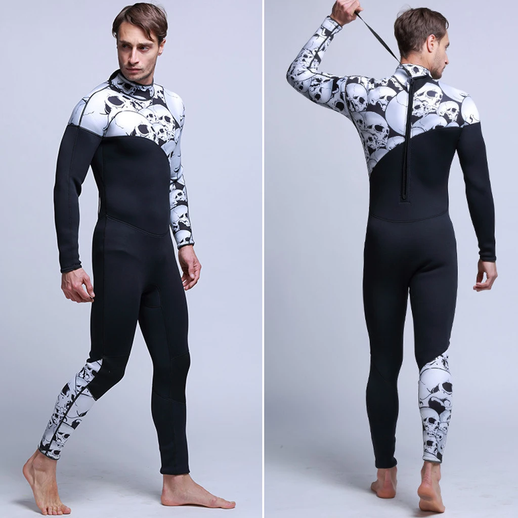 Mens Wetsuits 3mm Neoprene Full Body Scuba Dive Suits Swimsuit Jumpsuit Surfing Snorkeling Swimwear for Swimming Spearfishing