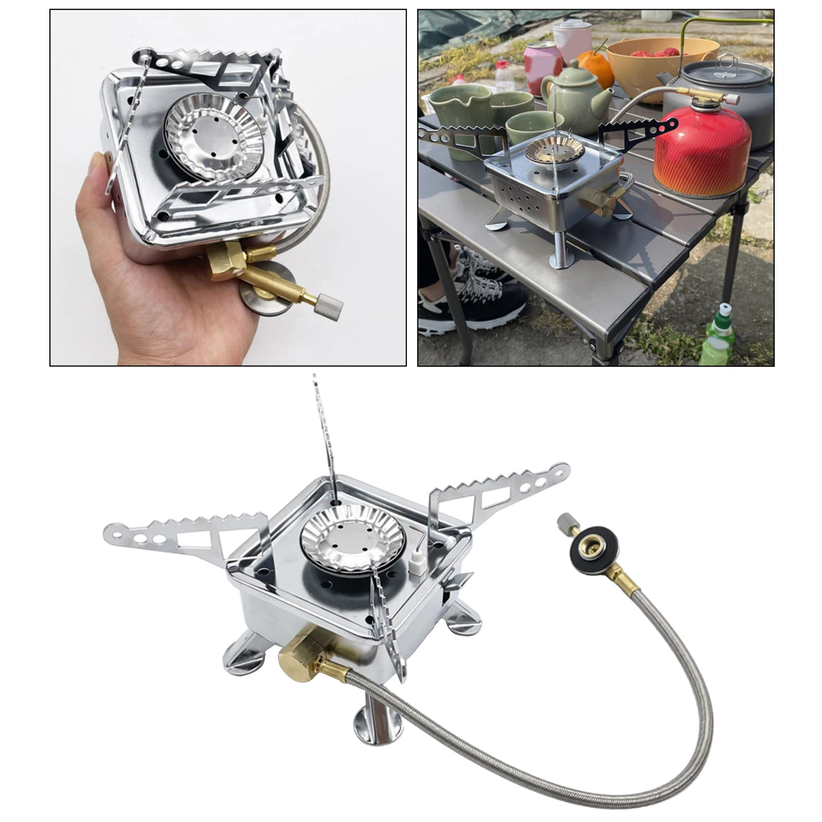 3500W Camping Gas Stove with Piezo Ignition Outdoor Backpacking Butane Burner Cooking Hiking Picnic Grill MAPP Tank Stoves