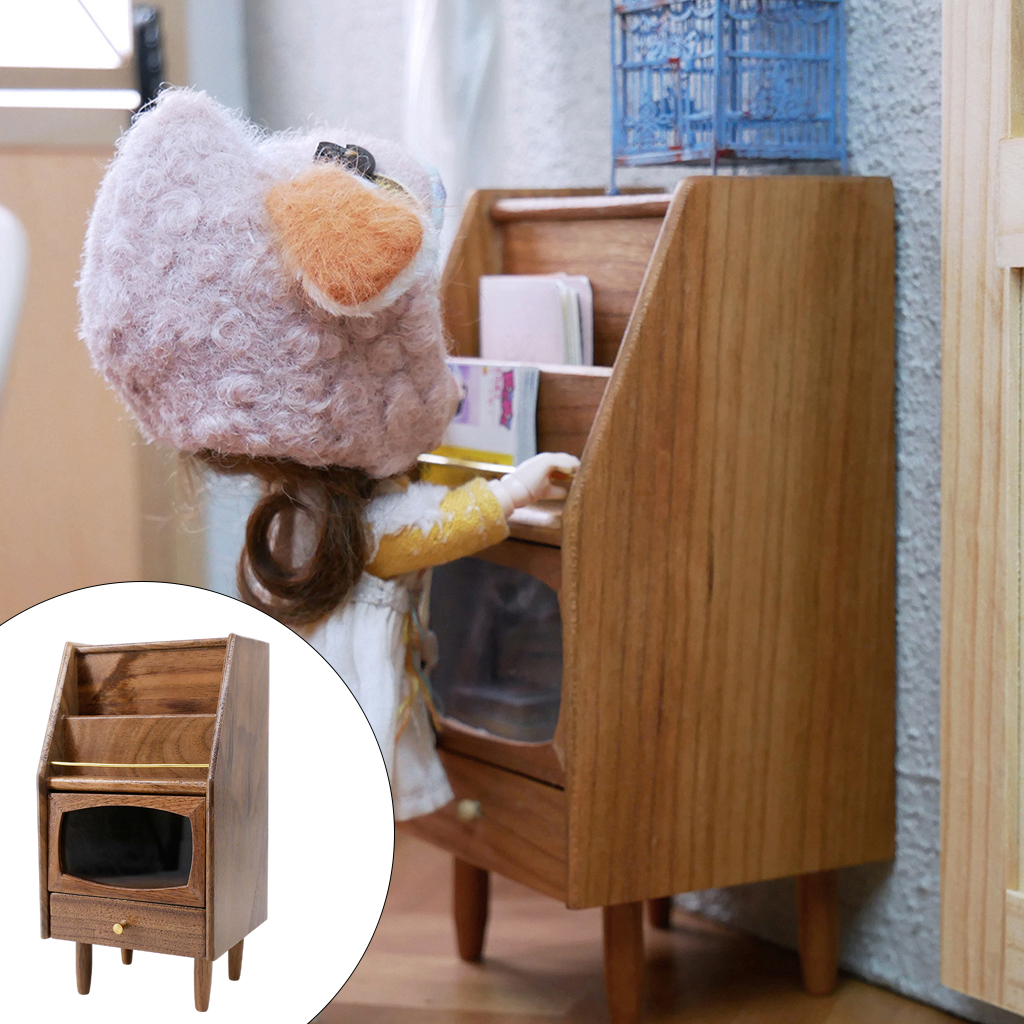 1/6 Scale Dollhouse Cabinet Storage Rack Miniature Home Room Decoration