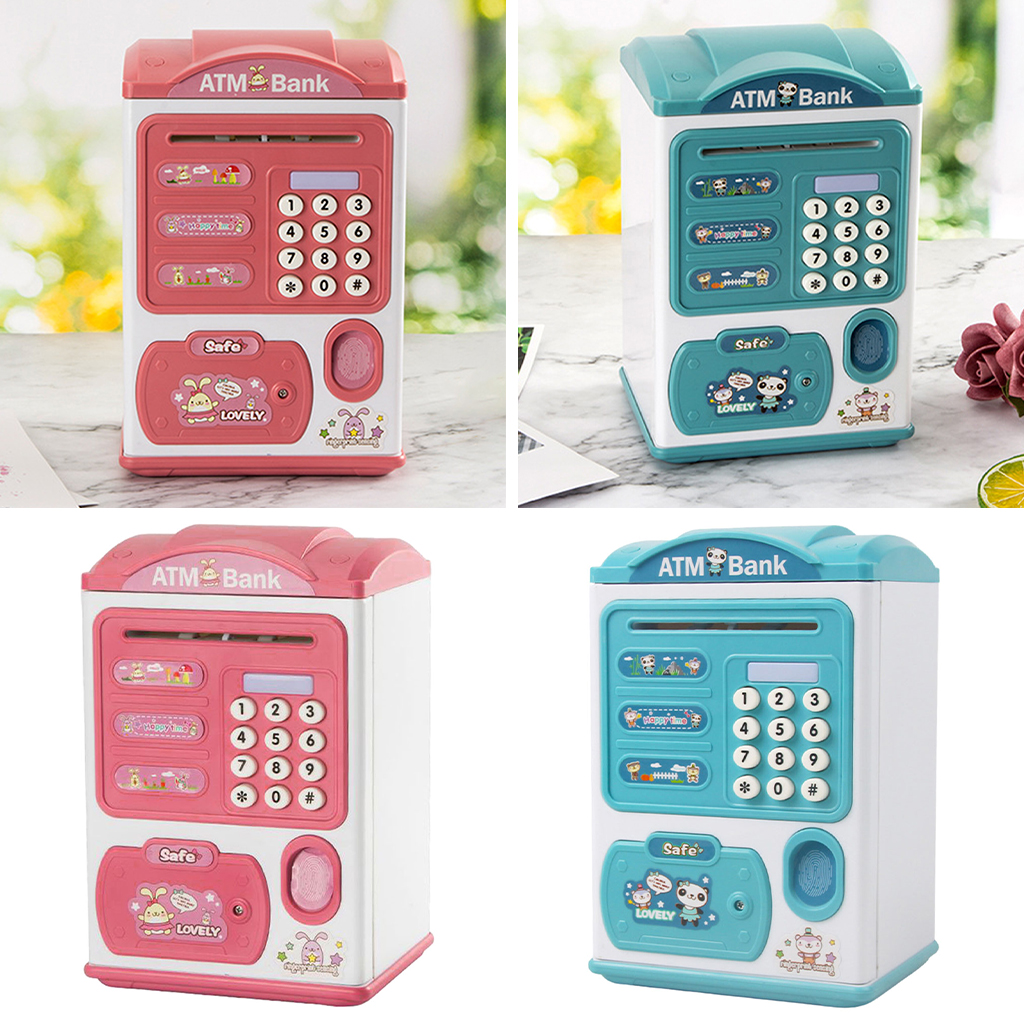 Generic Fingerprint ATM Machine Piggy Bank Money Coin Saving Safe Box