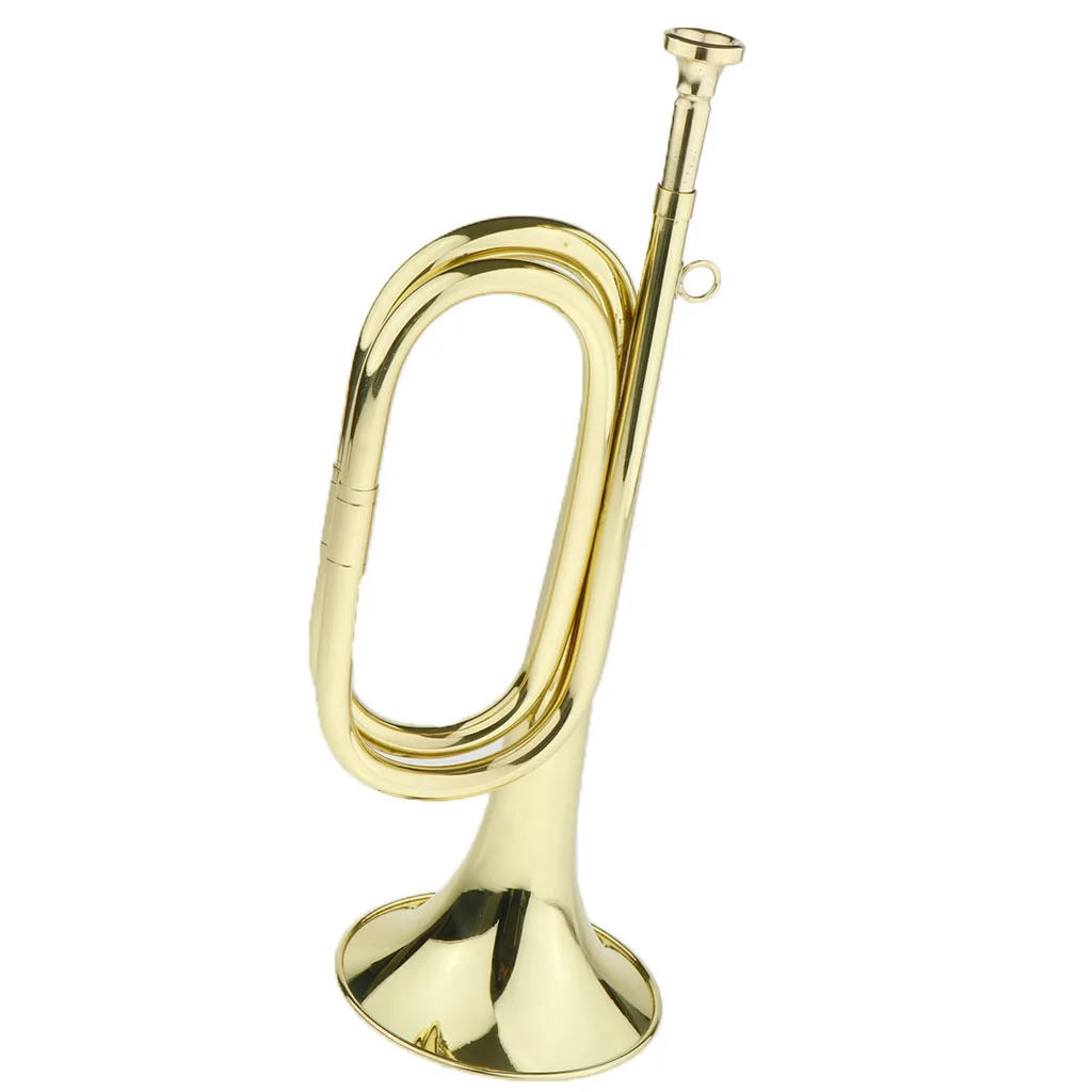 Retro Students Cavalry Trumpet Horn for Scouts  Marching, Golden