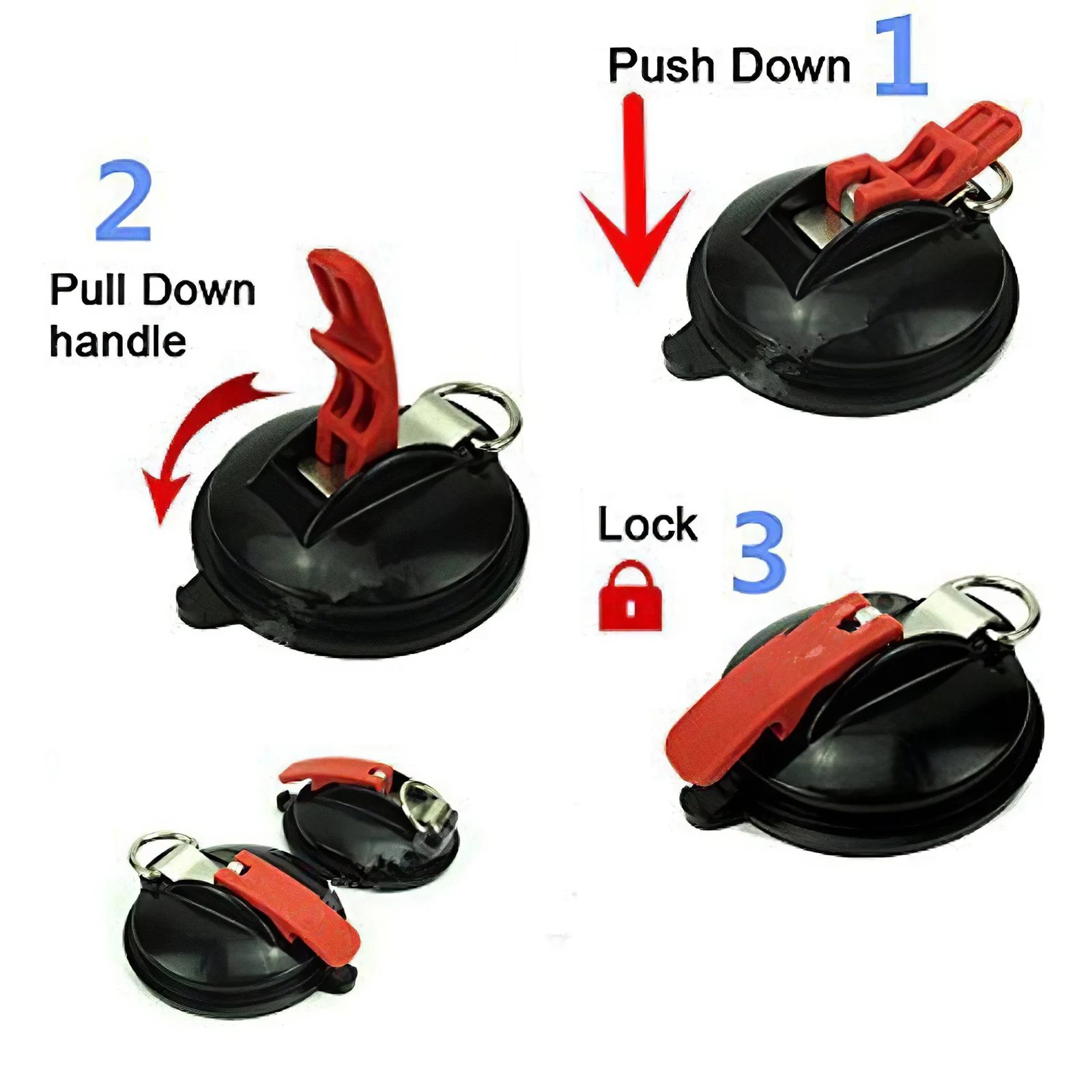 Car Awning Suction Cup Anchor with Securing S Hook Tie Down Heavy Duty Sucker Cup Outdoor Camping Tarp Accessory Use