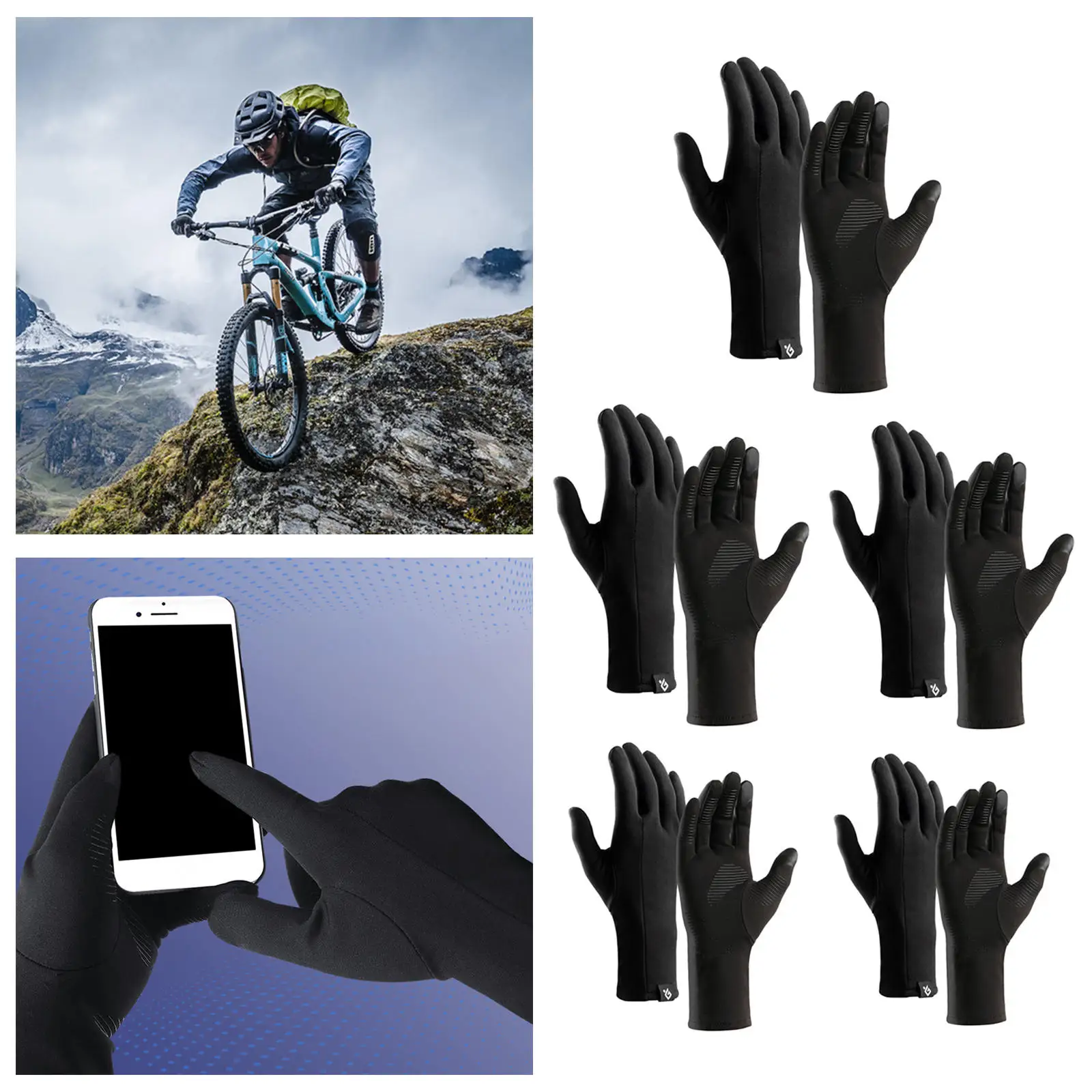 Windproof Men Gloves AntiSlip Touchscreen Warm Light Thermal Full Finger Driving Ski Winter Running Motorcycle Cycling Driving