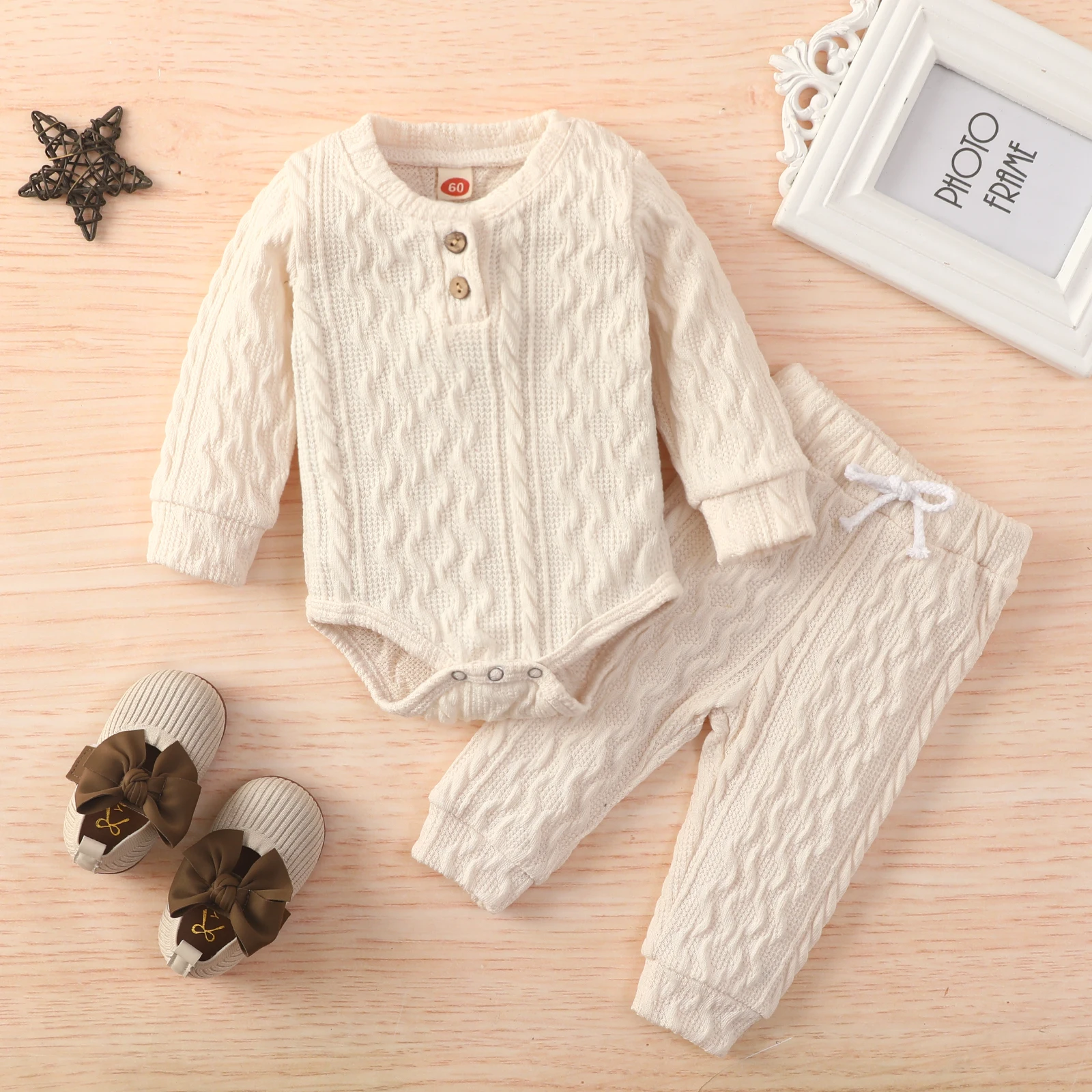 baby clothes set gift Toddler Baby Girl 2Pcs Romper Autumn Tops Pants Infant Boy Girls Knitted Long Sleeve Sweater Jumpsuits Casual Trousers Outfits baby clothing set long sleeve	