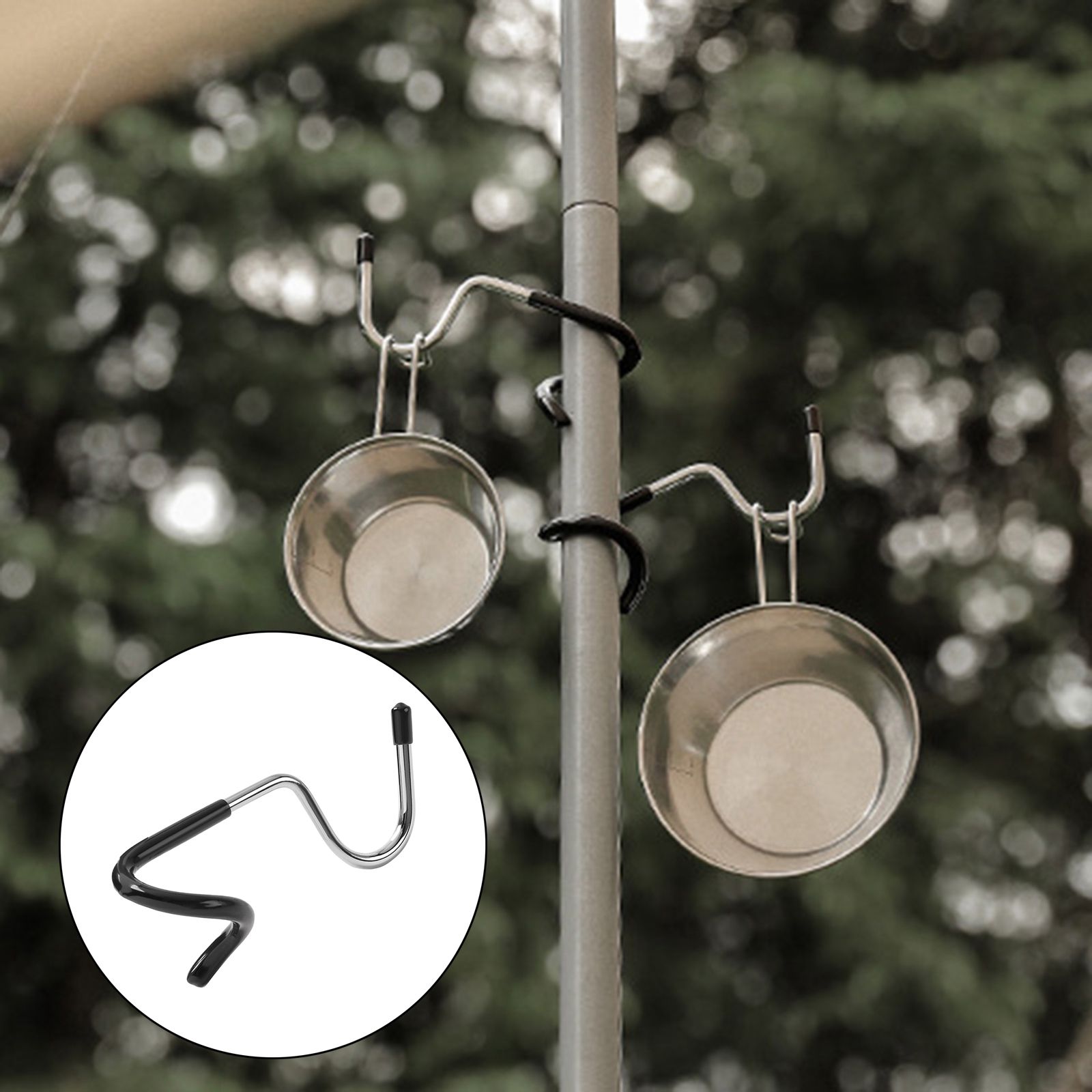 2-Way Lantern Light Portable Lamp Holder Tool Branch Holder Tent Pole 2 Way Lantern Hook for Fishing Adventure Outdoor Camping