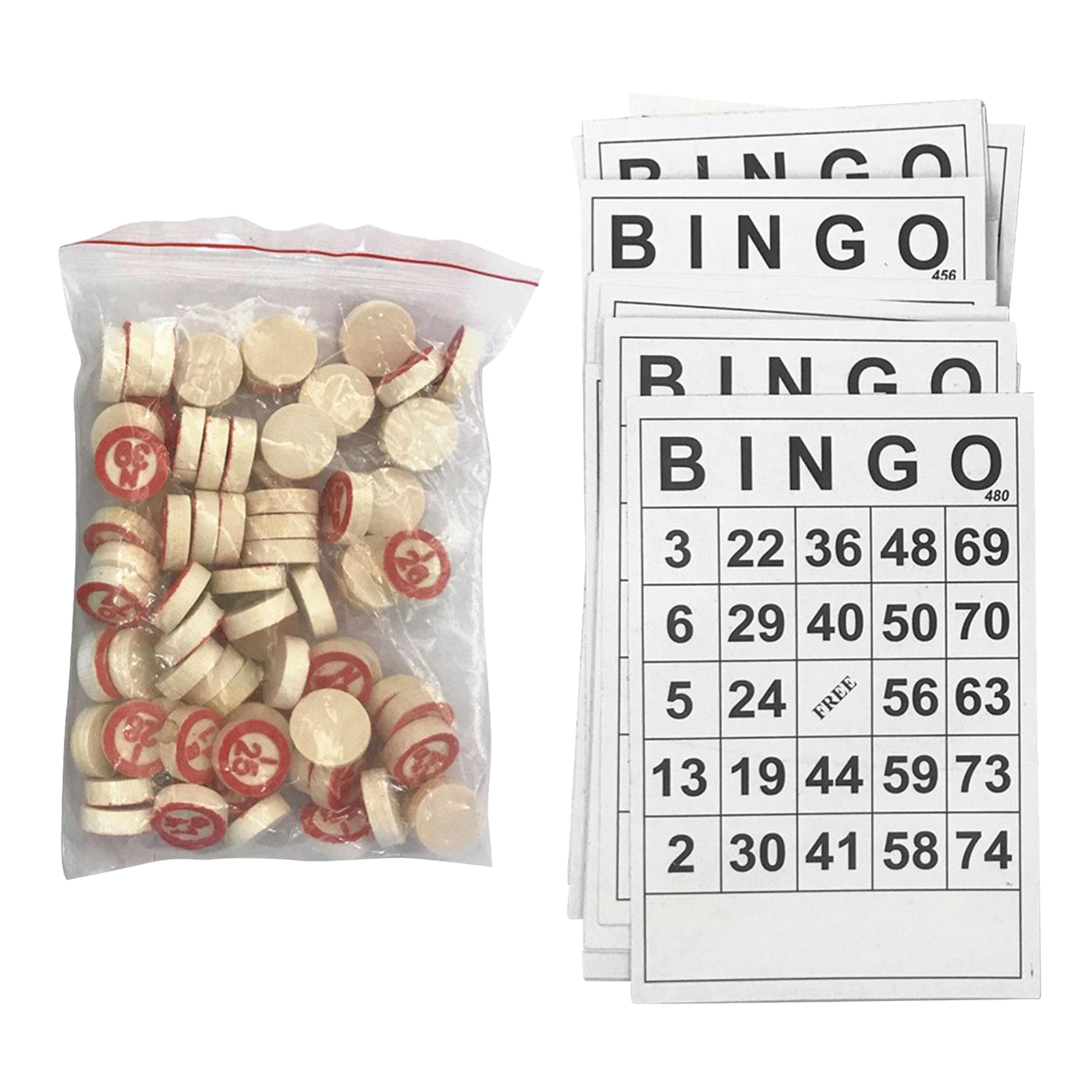40x Classic Bingo Paper Cards Easy Read 75 Numbers Chips for Adults Family Party Interactive Toy Board Game