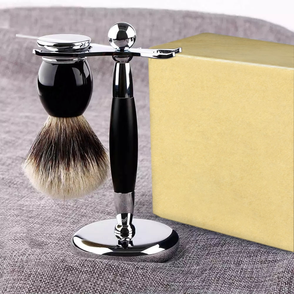 Best of Shaving Brush And Stand, Pure Silvertip Badger Hair Brush Set 22mm Stainless Steel Shaving Stand, Black Resin Alloy Handle Gift Reviews & Tips - Image 5