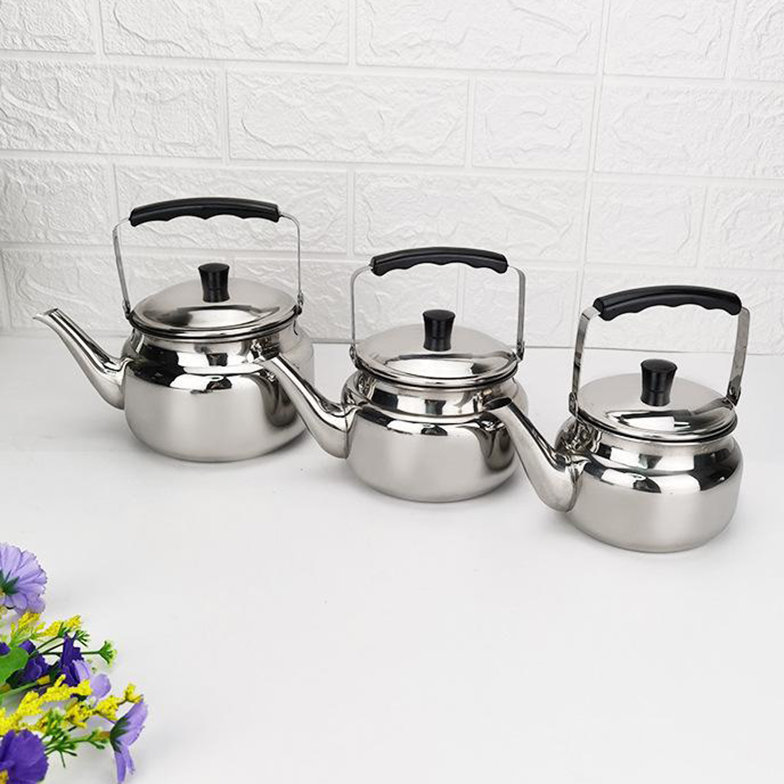 0.8/1.0/1.5L Teapot Stainless Steel Water Kettle Tea Pot Polish Fashion Durable Coffee Cold Hot Water Pot Home Tea Cafe Tool