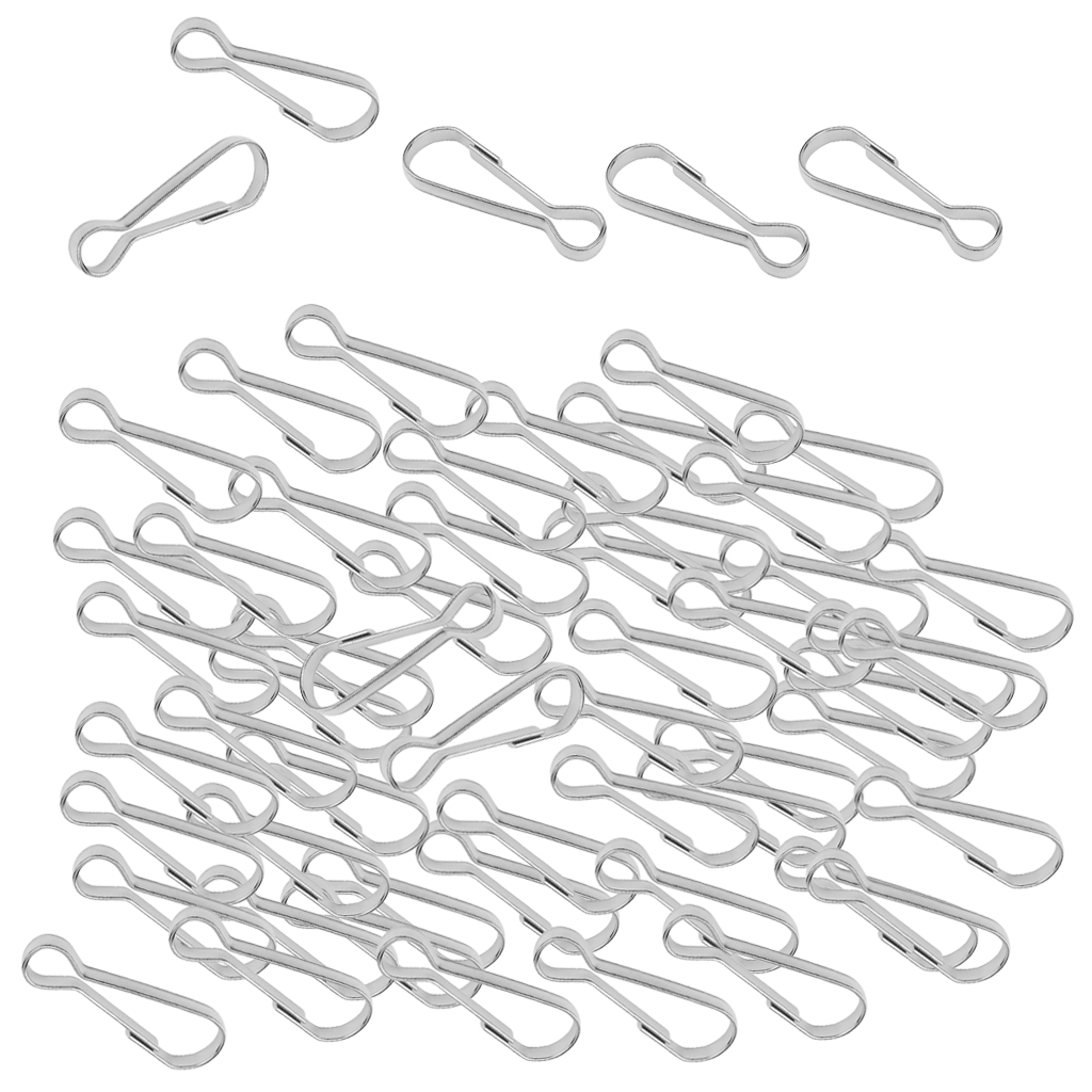100pcs Stainless Steel Carabiners Spring Snap Clasp Outdoor Hardware 16/20/28/32/40mm for Climbing Caving Hiking Fishing Acces