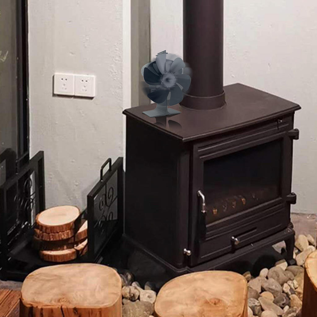 Fireplace Fan Heat Powered 1400RPM Eco-Friendly for Home Living Room Stove Accessory