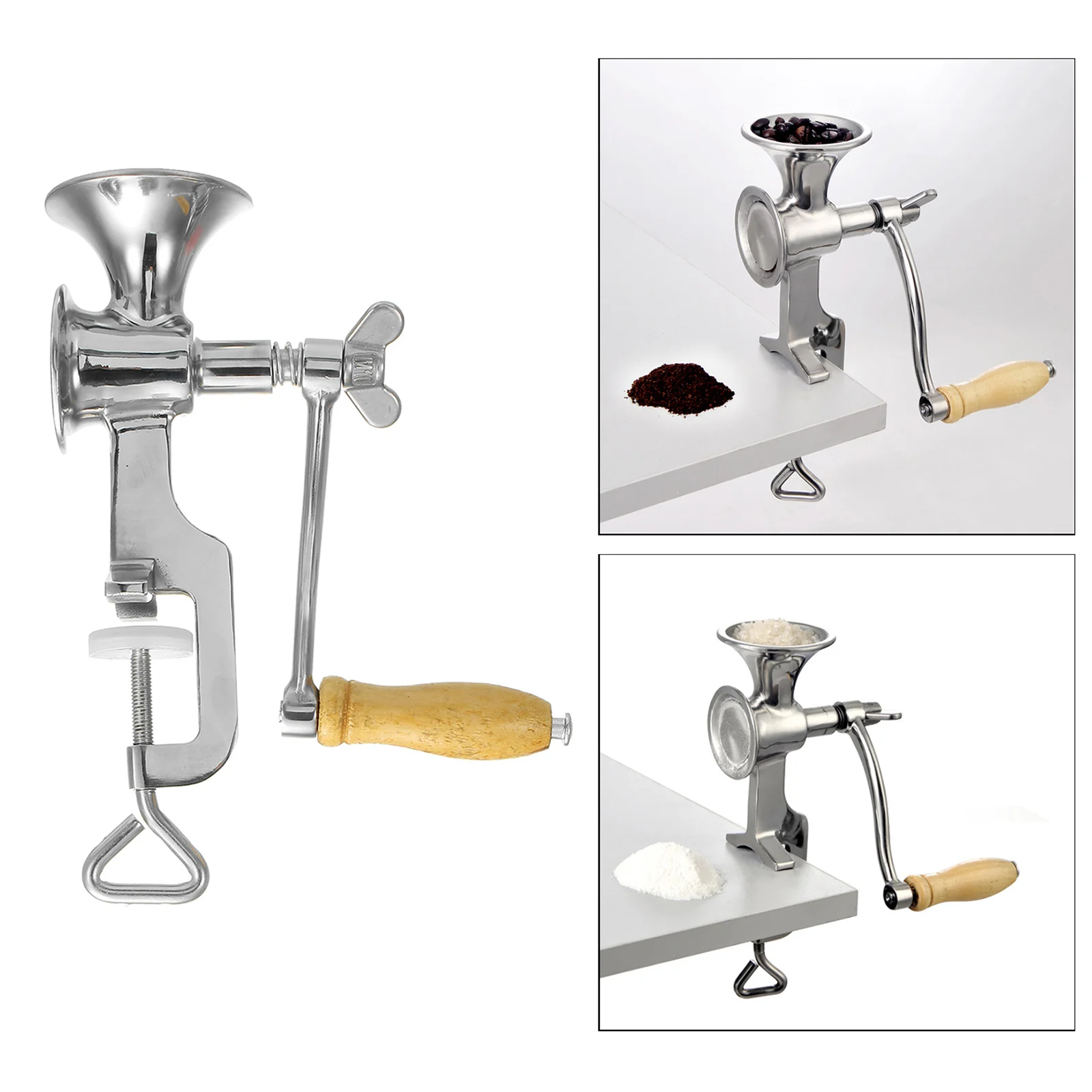 Hand Crank Grain Mill Table Clamp Grain Grinder for Spice Corn Seed Wheat