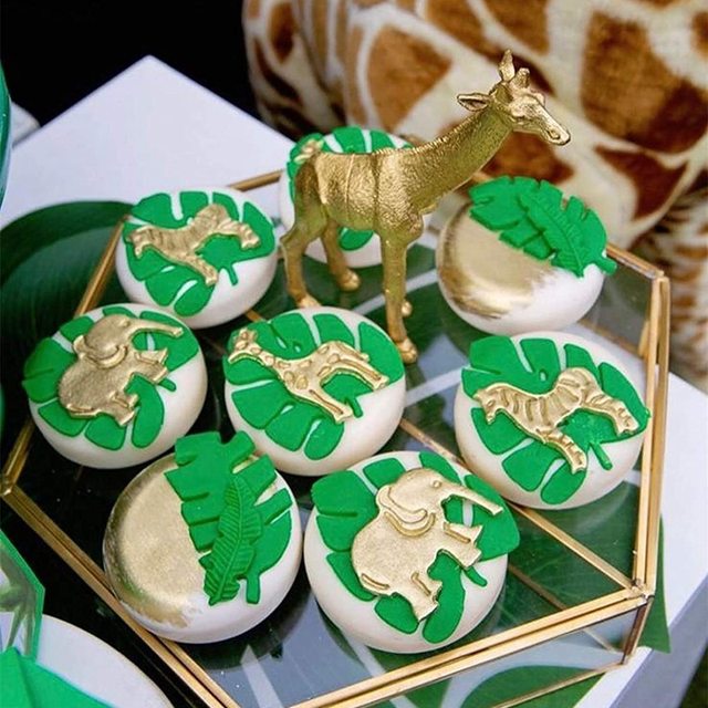 Jungle Safari Animal Fondant Silicone Mold Forest Woodland Wild Cupcake  Topper Cake Decorating Tool Baby Shower