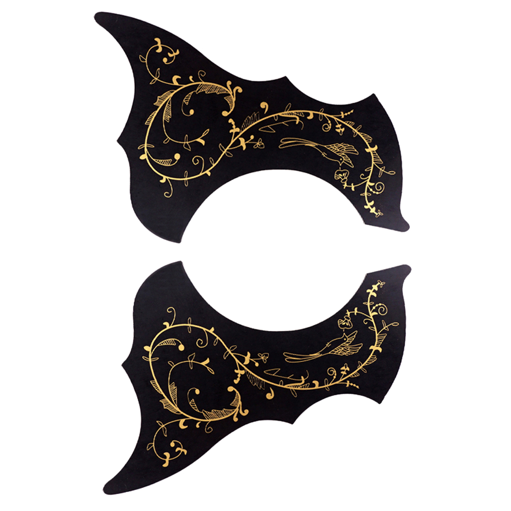 Left Right Handed 40/41'' Folk Guitar Pickguard Scratch Plate Black+Gold