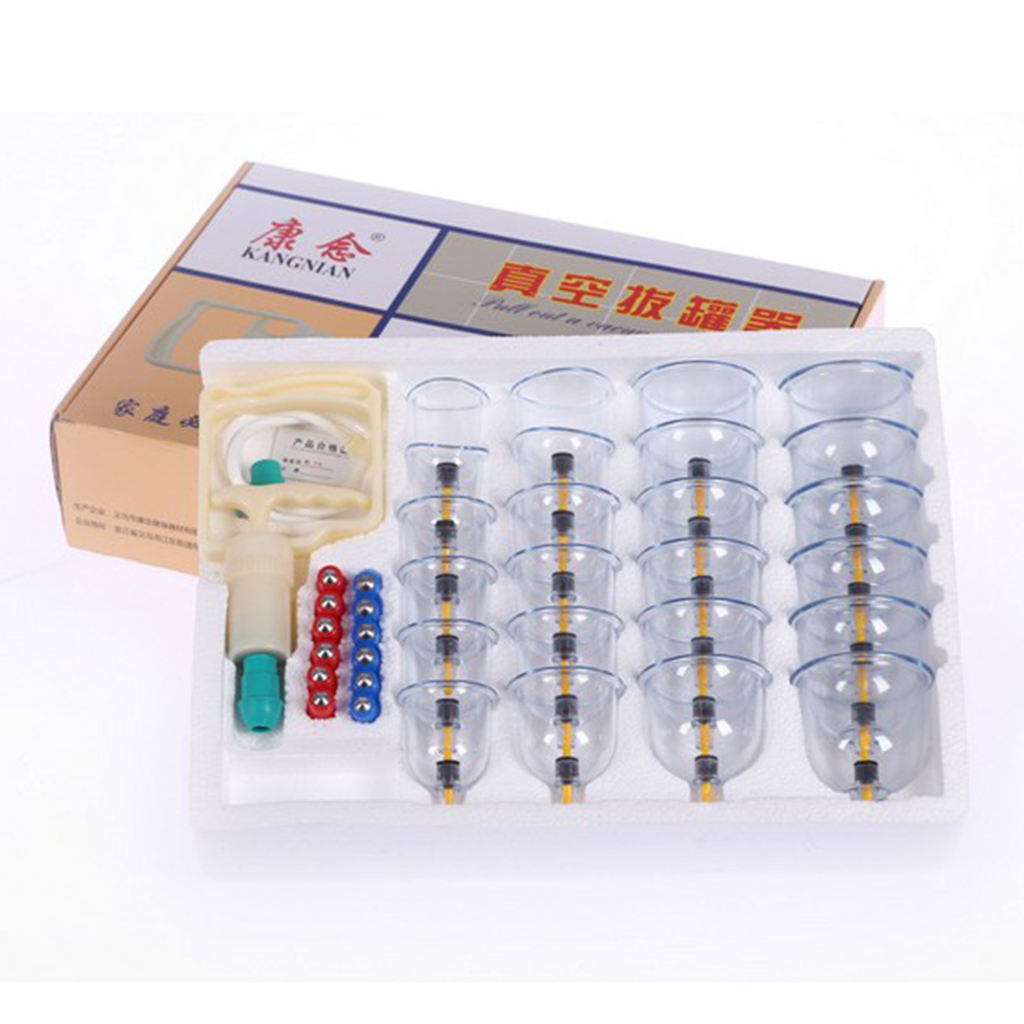 Set of 24pcs Anti Cellulite Massage Vacuum Cupping Cup with Suction Pump Kit