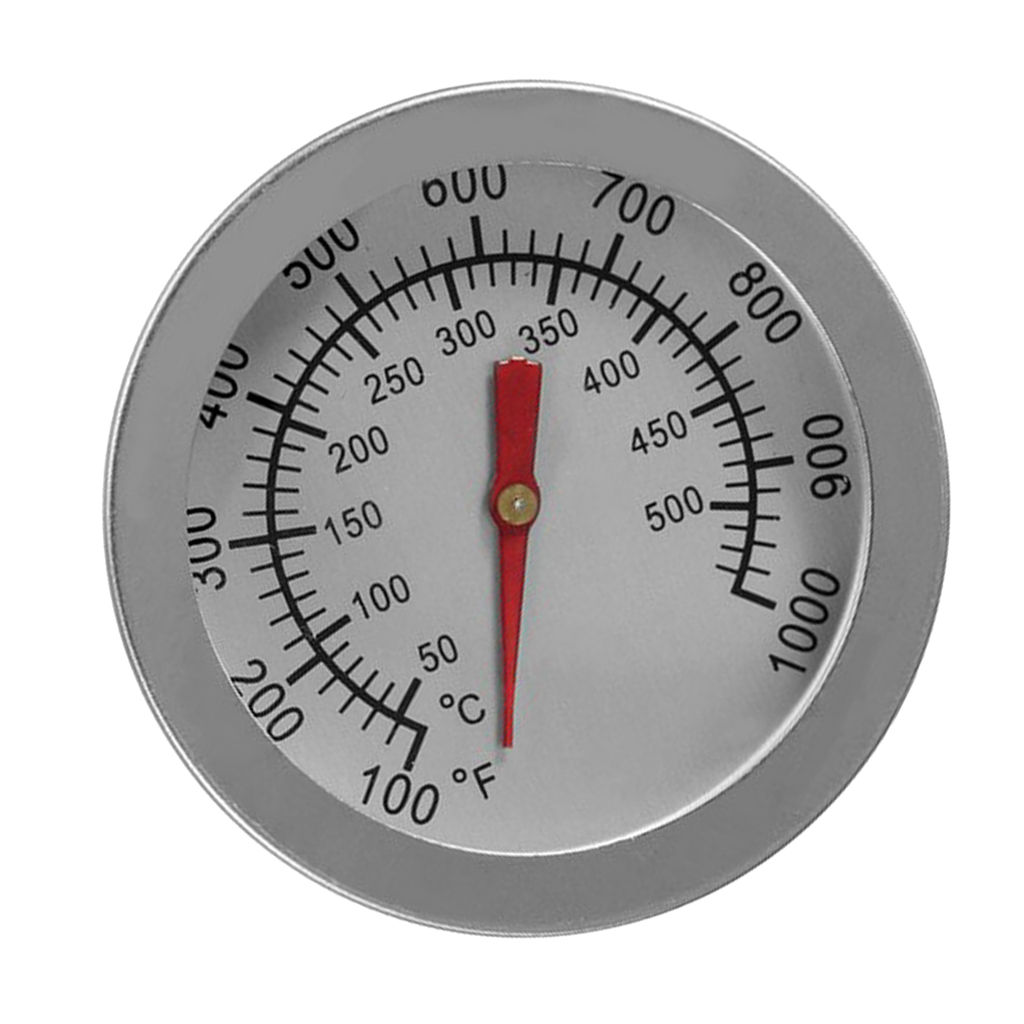 Stainless Steel BBQ Barbecue Smoker Grill Thermometer Temperature Gauge (100 to 1000 degrees Fahrenheit) BBQ Accessories