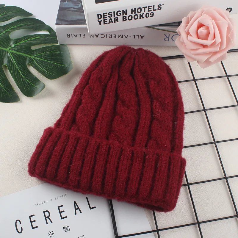 Autumn Winter Hats for Women Girls Wool Blended Knit Wool Couple Cap Lady Thread Knitted Beanie Chapeau Femme шляпа женская 2022 skully hat with brim