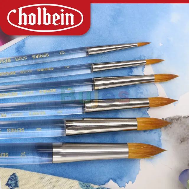 Holbein 350H Flat Synthetic Sable Paint Brushes, Art Paint Brush for  Watercolor, Oil Painting, Acrylic, Nail Art, Rock Painting - AliExpress